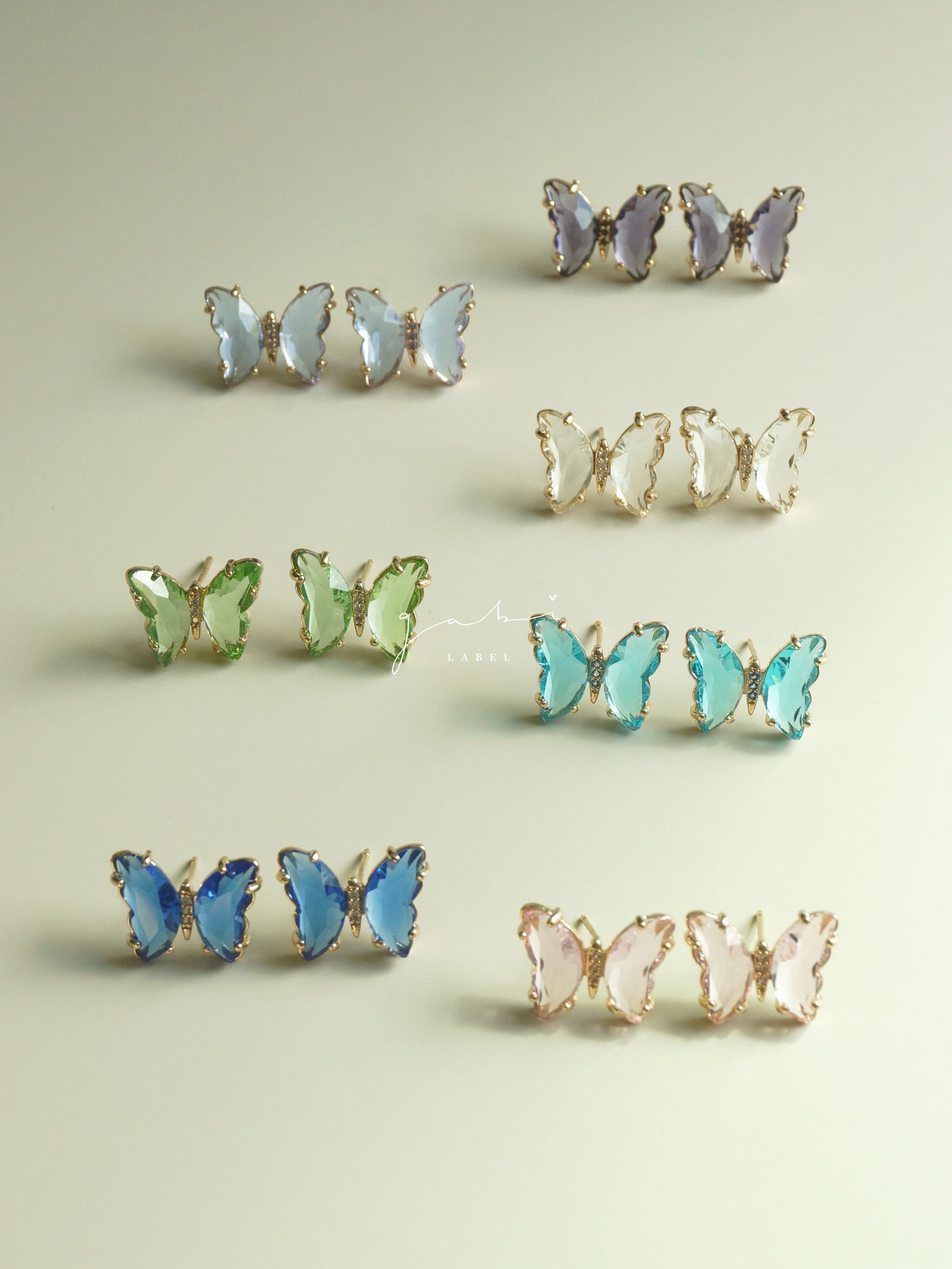 Clous d'oreilles papillon - Bleu *S925 Earposts