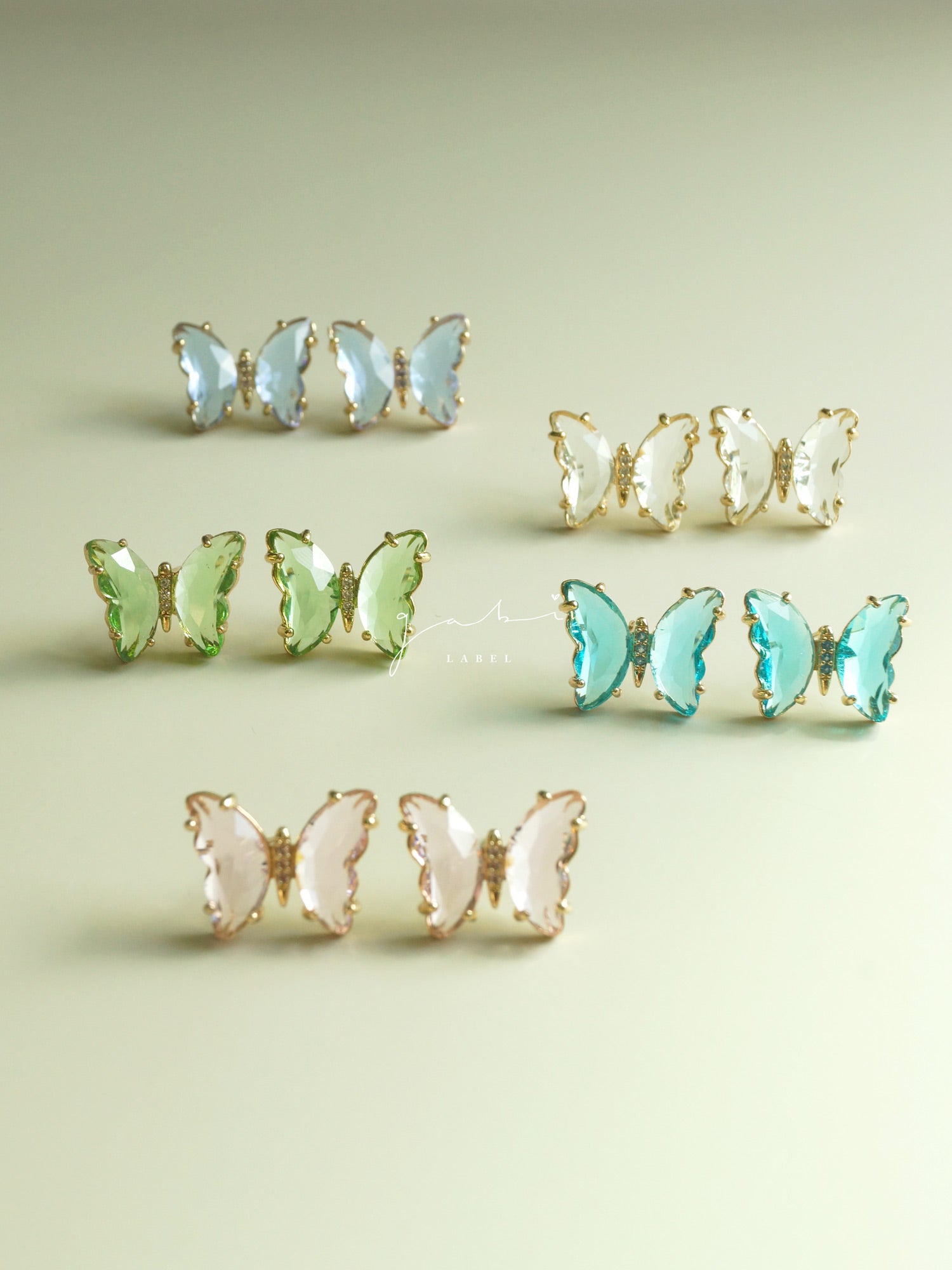 Clous d'oreilles papillon - Aqua *S925 Earposts
