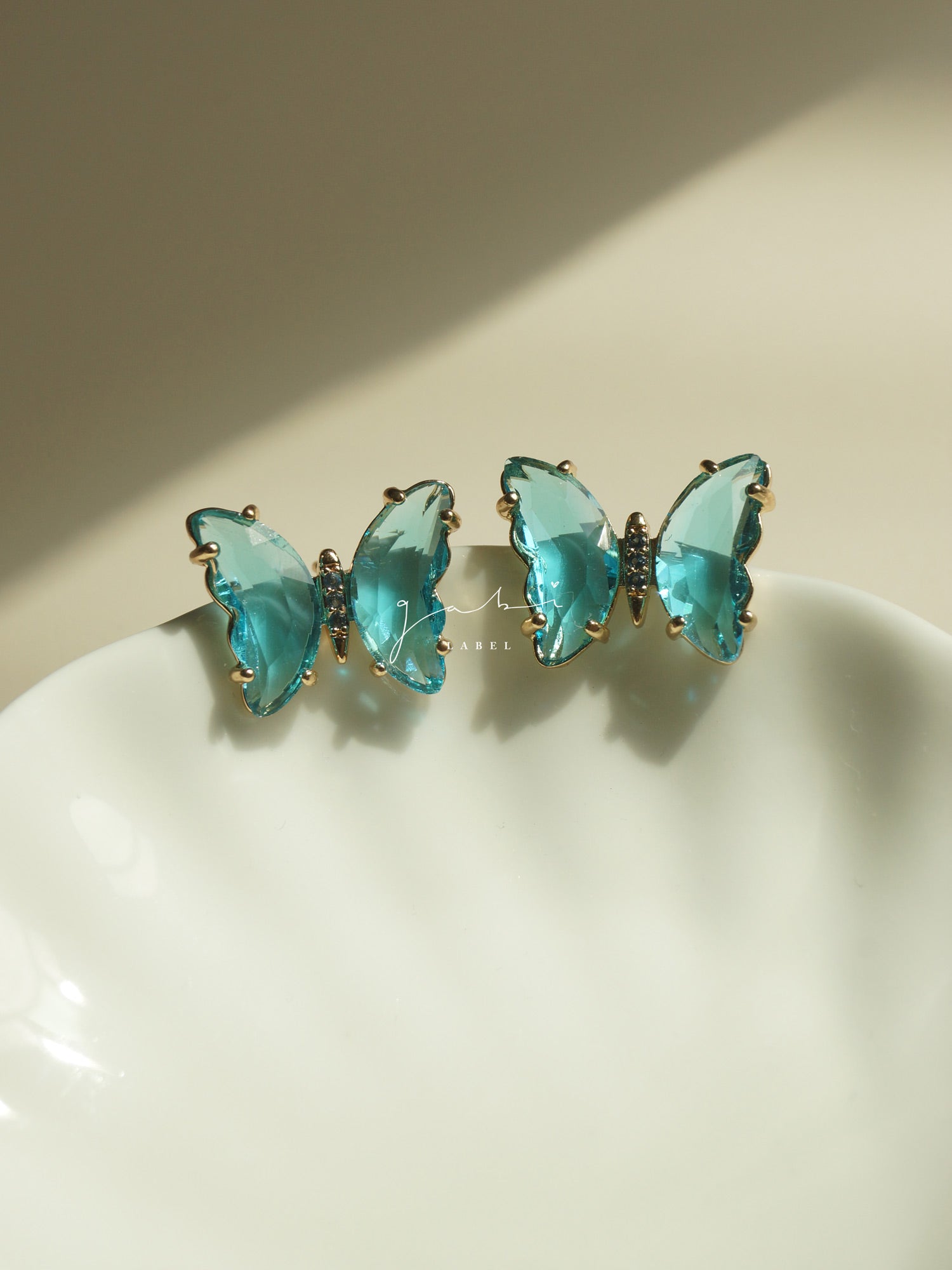 Clous d'oreilles papillon - Aqua *S925 Earposts