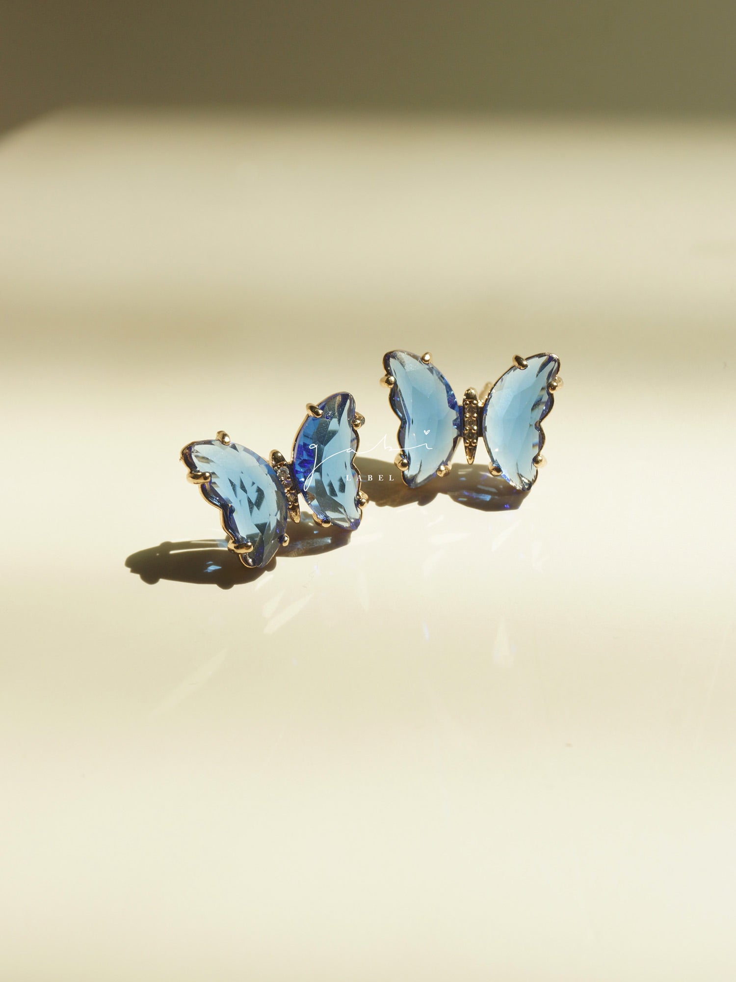 Clous d'oreilles papillon - Bleu *S925 Earposts