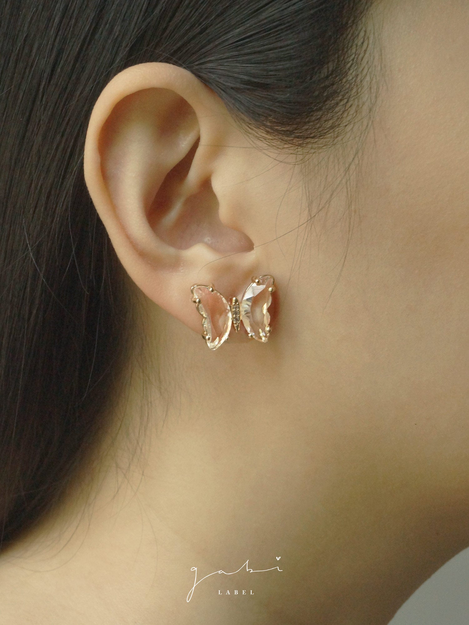 Clous d’oreilles papillon - Clair *S925 Earposts