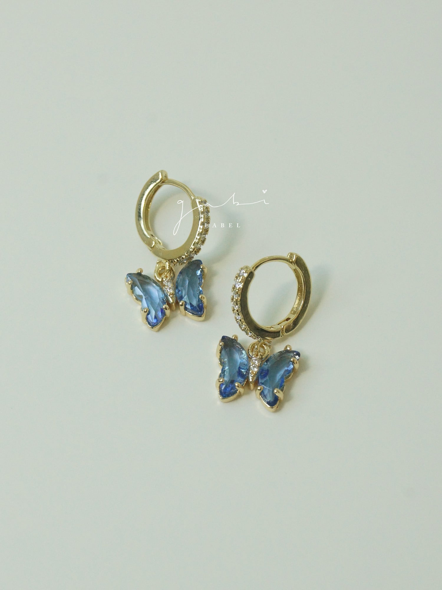 Petite Butterfly Huggies - Cornflower Blue *14K Gold-plated