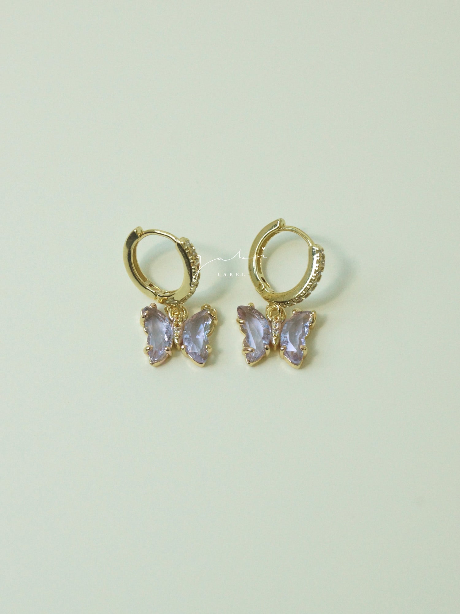 Petite Butterfly Huggies - Lilas *Plaqué or 14 carats