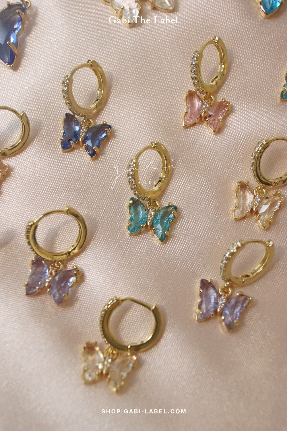 Petite Huggies Papillon - Rose *Plaqué Or 14K
