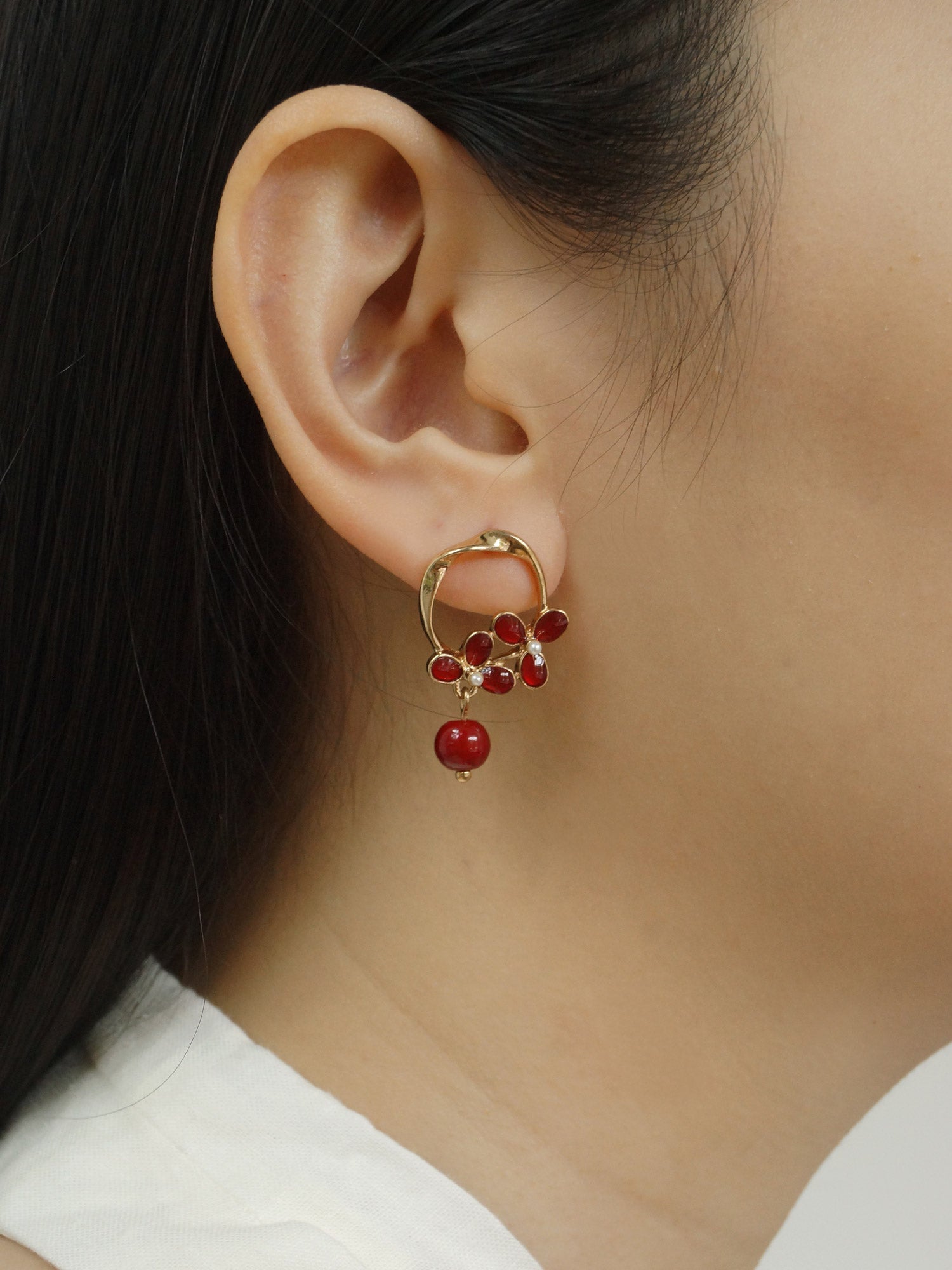 Boucles d'oreilles Charlotte - Rouge *S925 Earposts