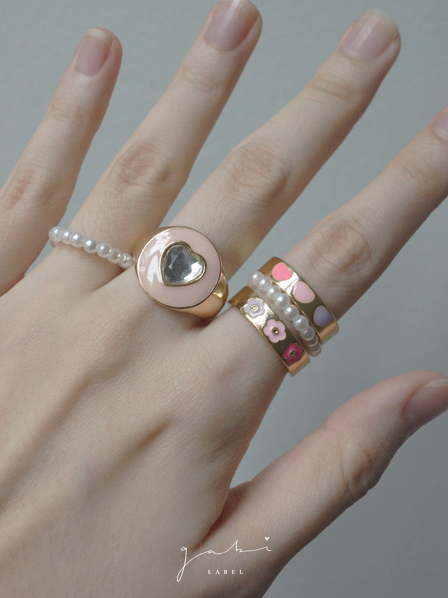 Heart Gem Chunky Ring