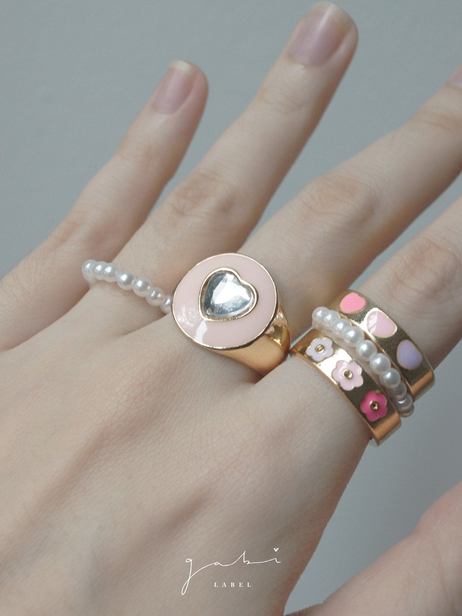 Heart Gem Chunky Ring