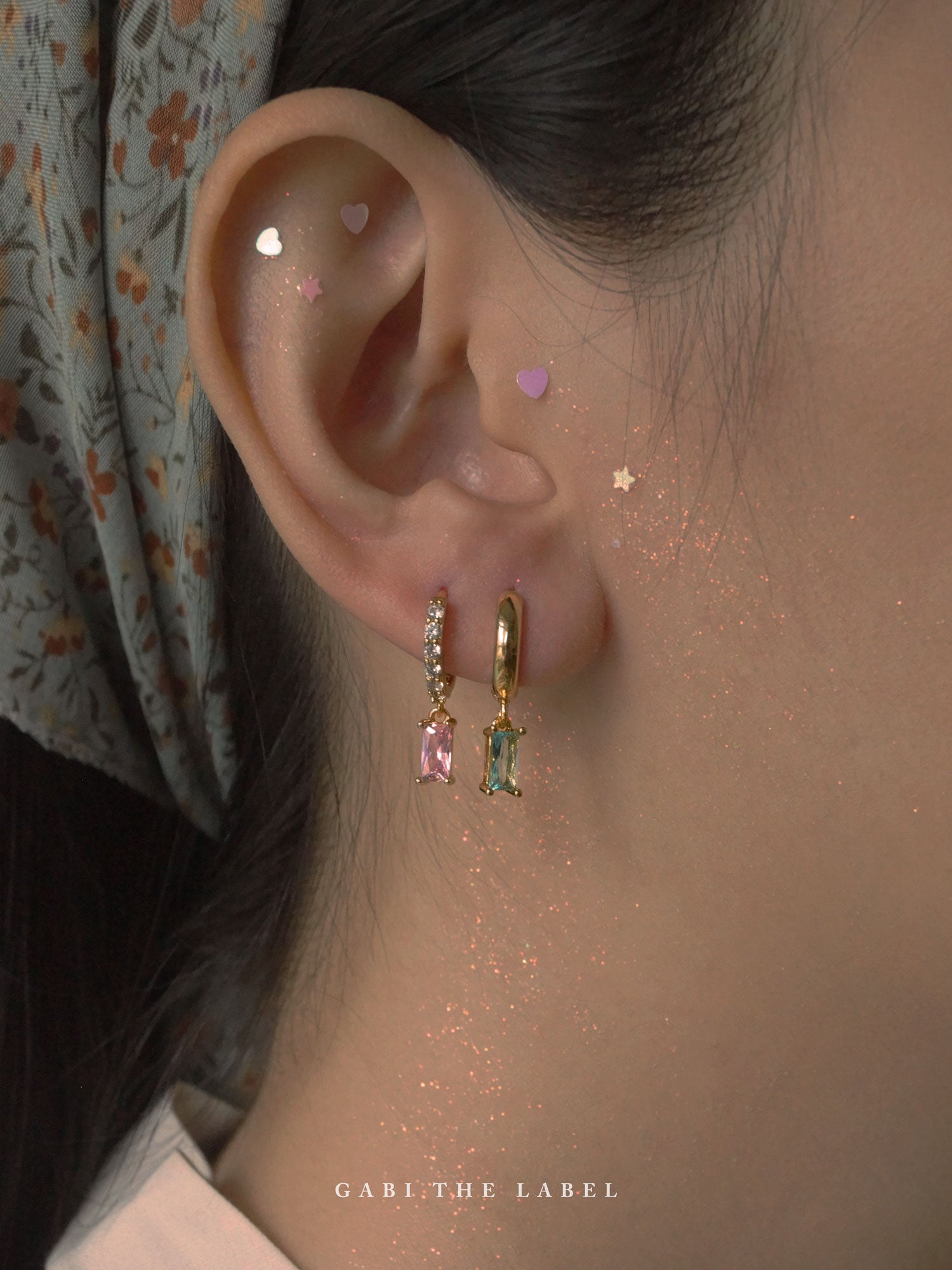 REVERIE Huggies - Aqua *Plaqué or 18 carats