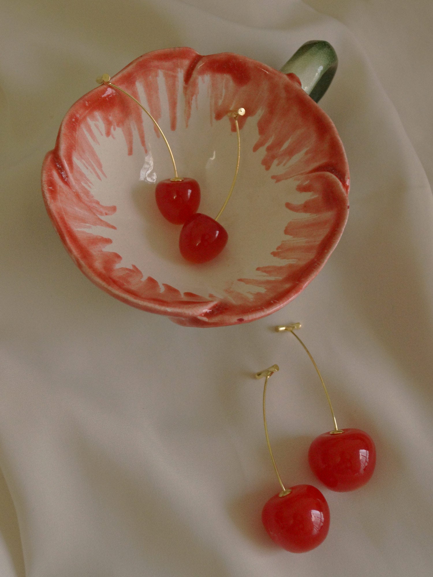 Petit Cher (Cherry) Earrings *Gold-plated stems