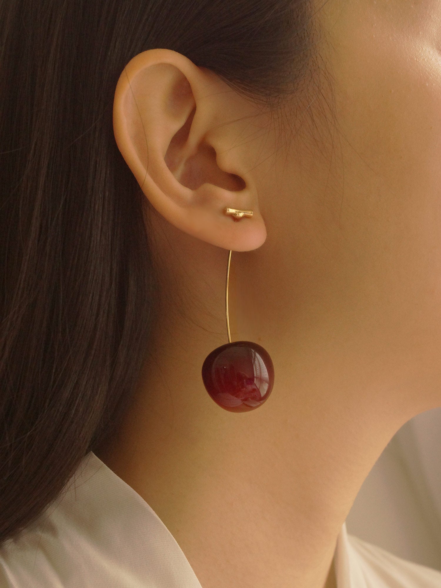 Boucles d'oreilles Cherié (Cerise) *Tiges plaquées or