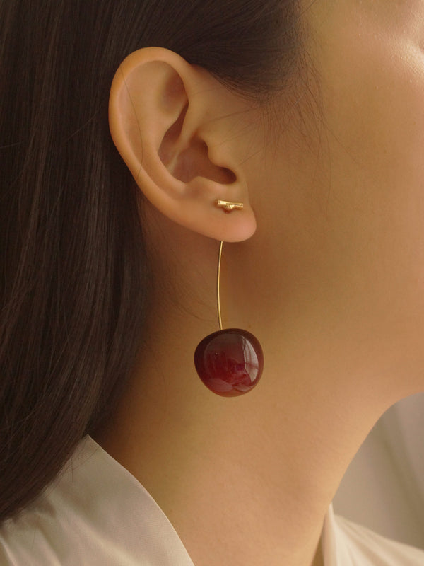 Cherié (Cherry) Earrings *Gold-plated stems