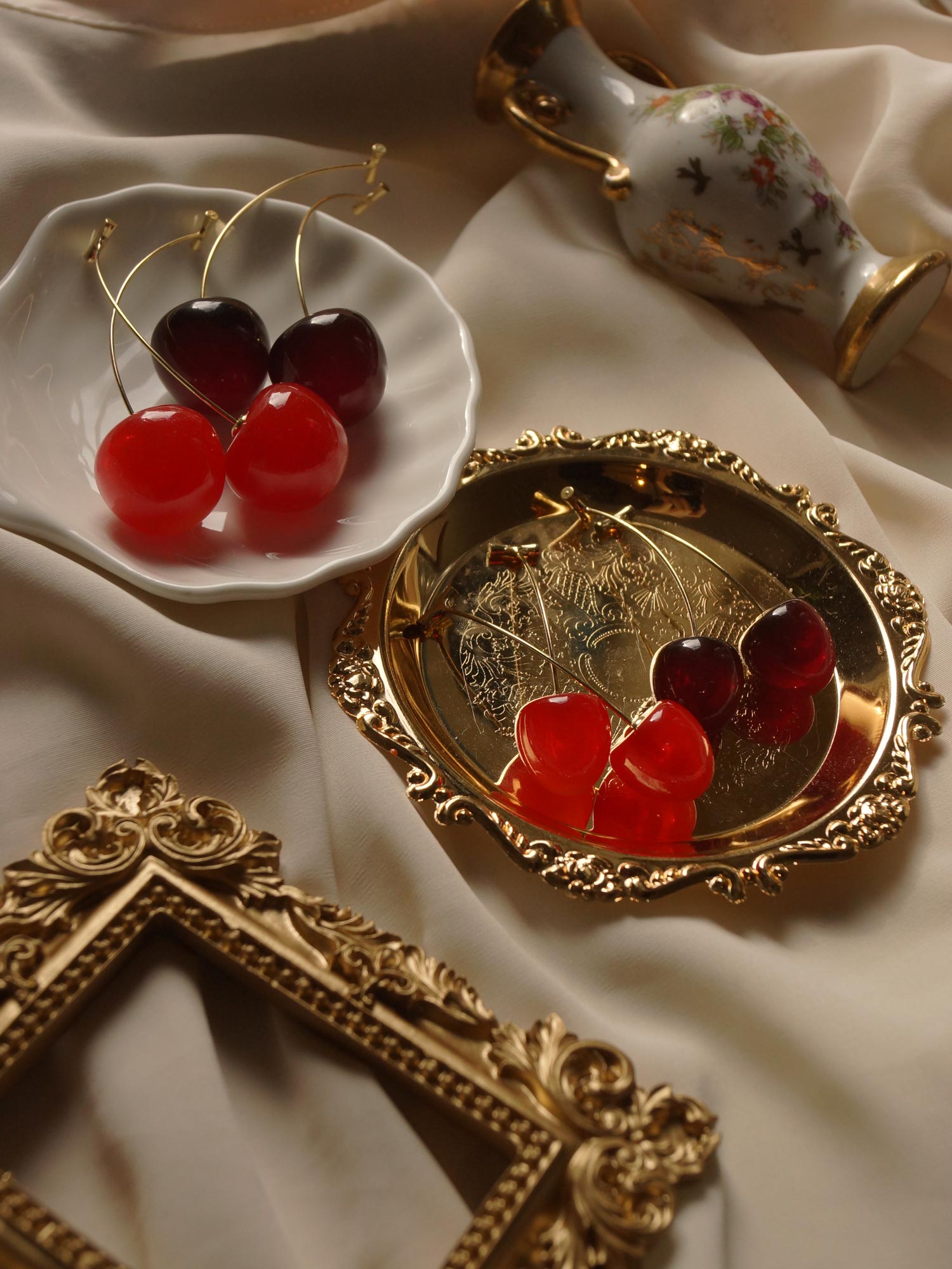 Cherié (Cherry) Earrings *Gold-plated stems