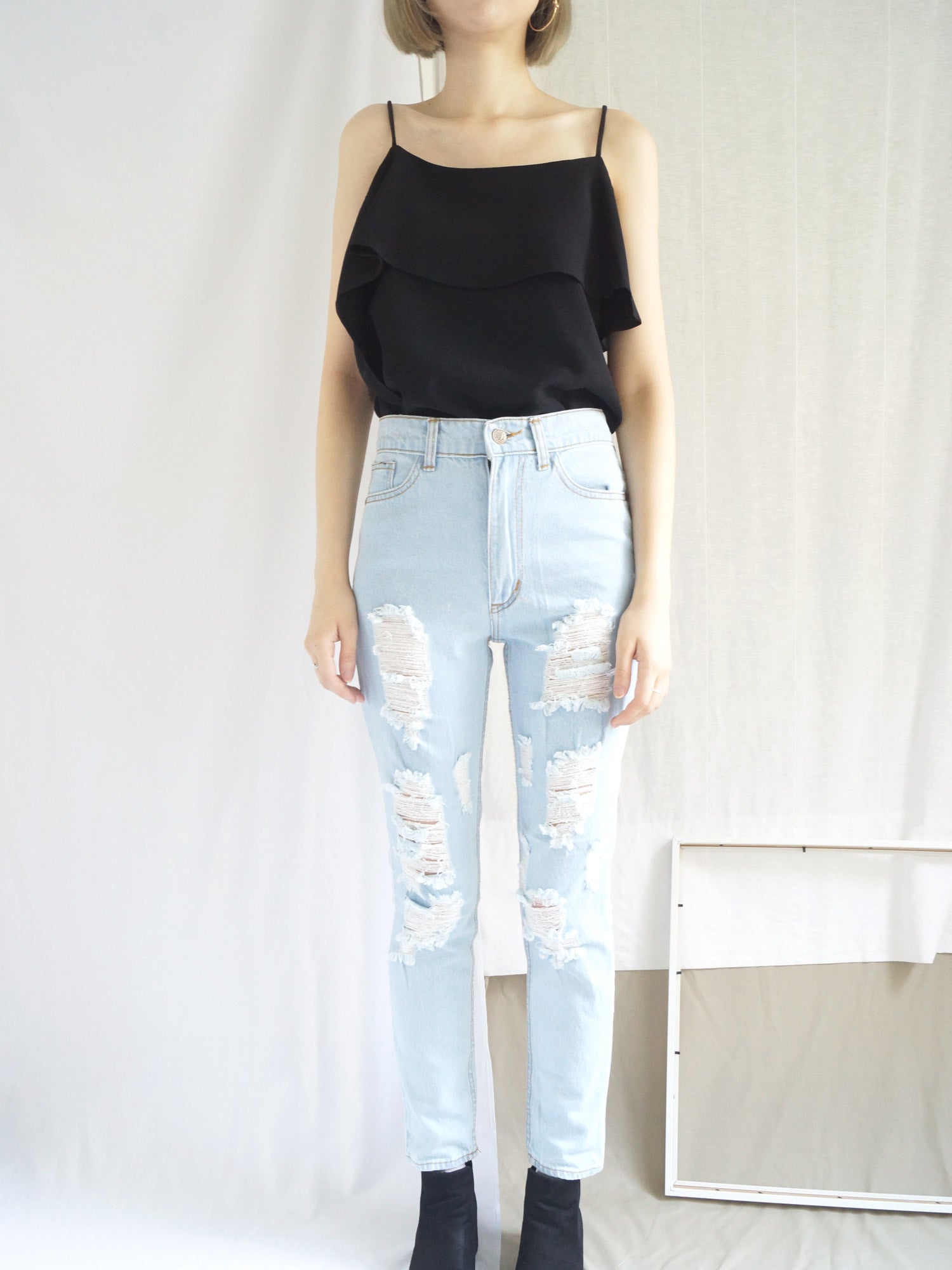 Mia Layered Top - Black - Gabi The Label