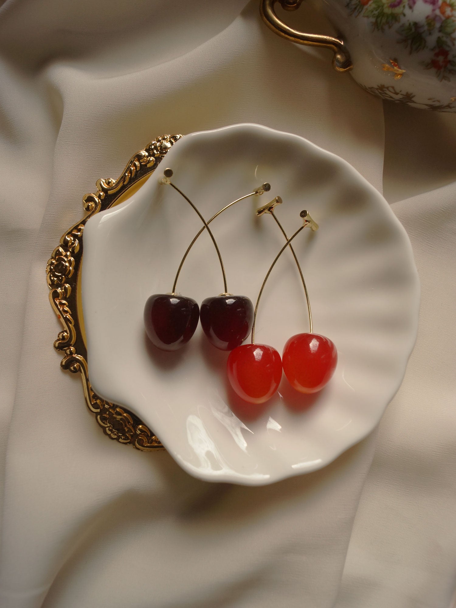 Petit Cher (Cherry) Earrings *Gold-plated stems