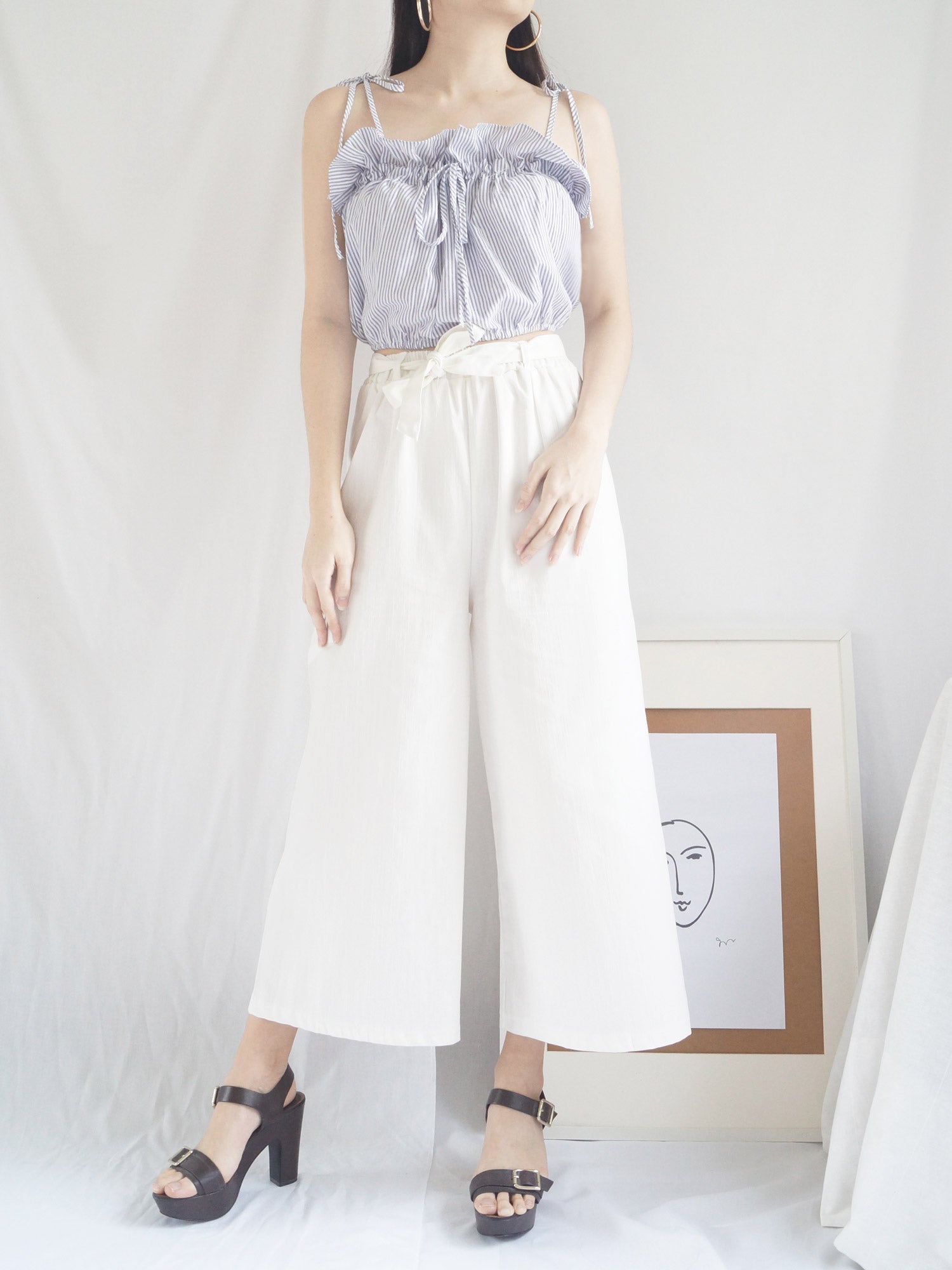 White Ribbon Pants