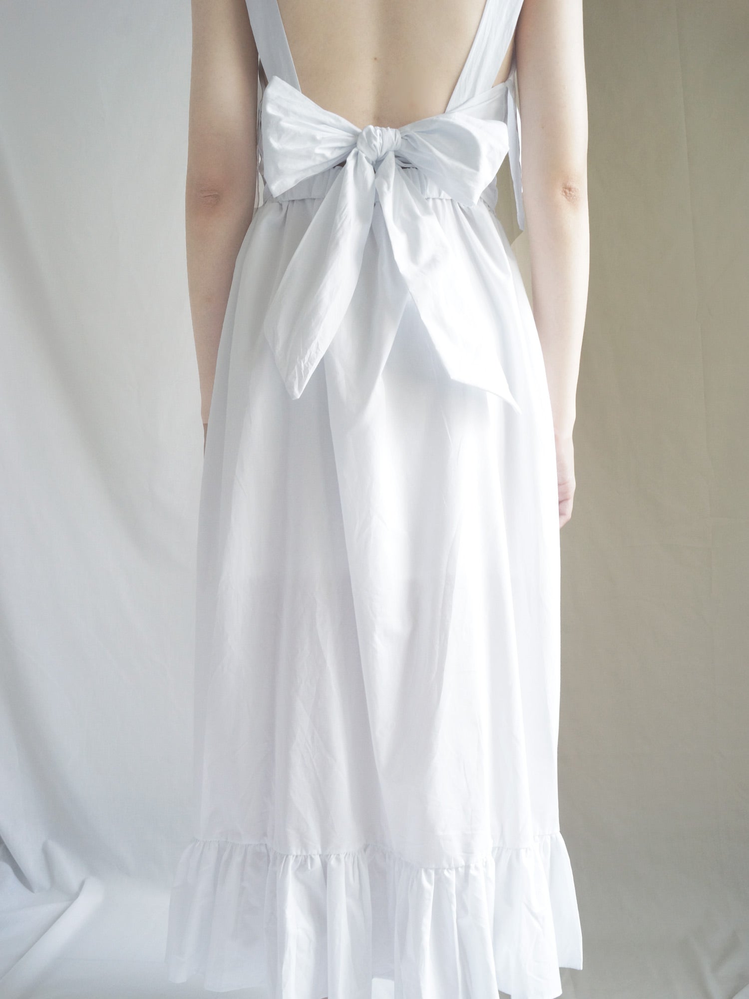 Poppy Ribbon Dress - White - Gabi The Label