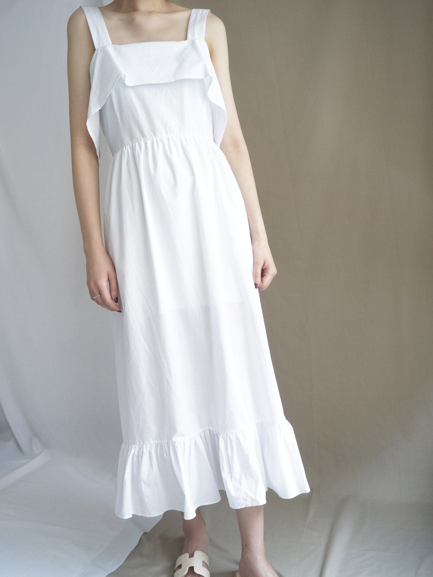 Poppy Ribbon Dress - White - Gabi The Label