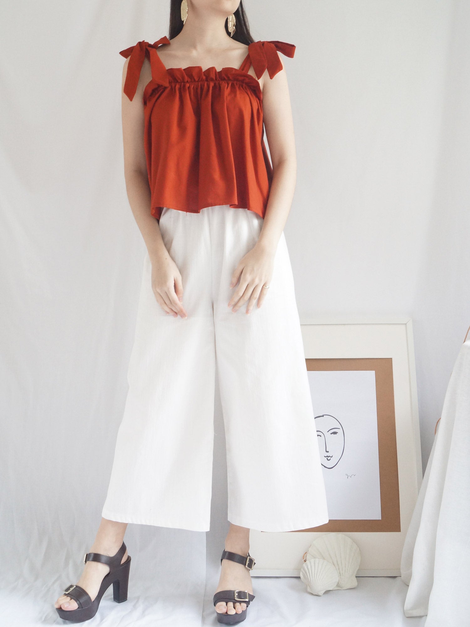 White Ribbon Pants