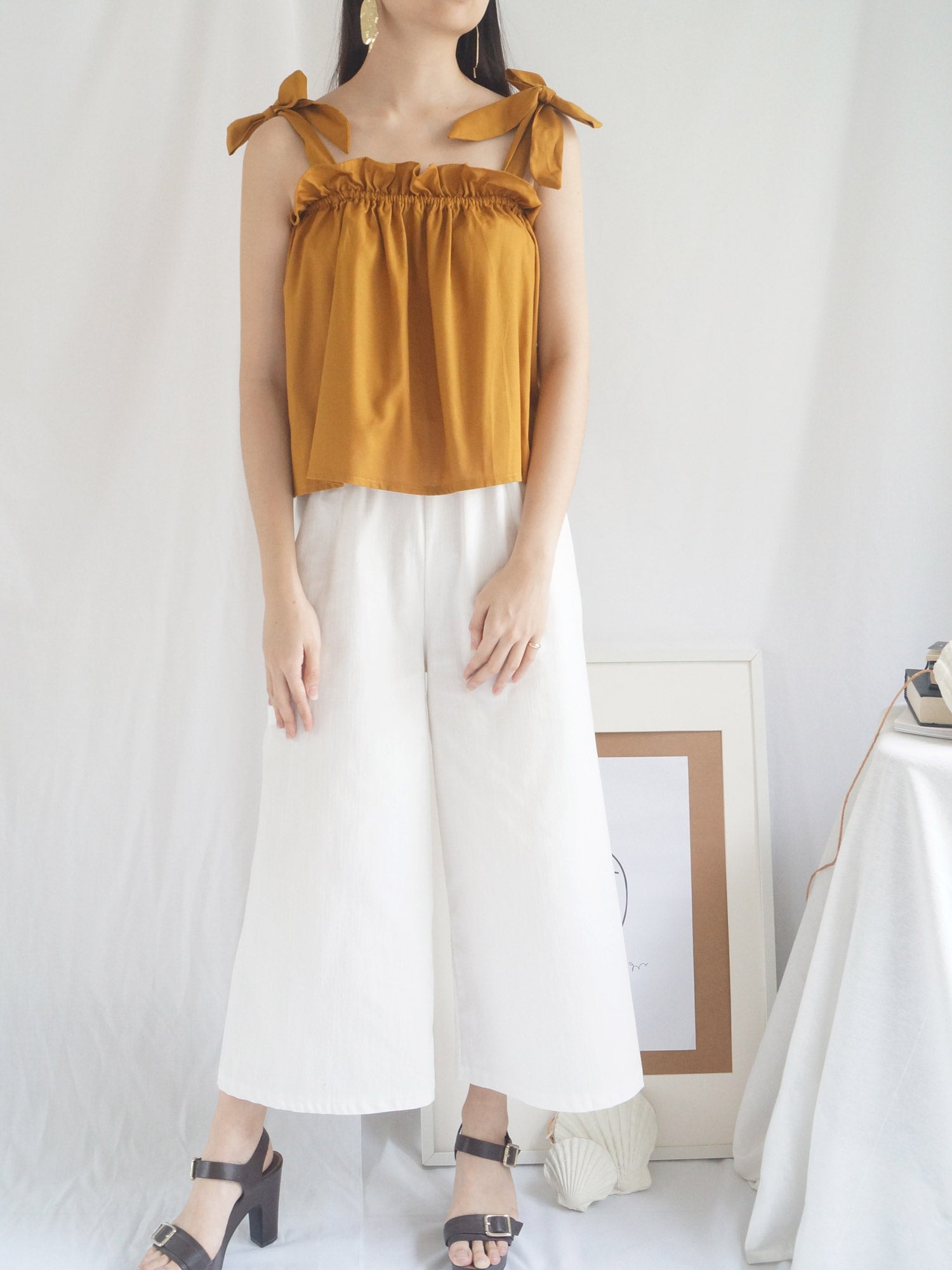 White Ribbon Pants