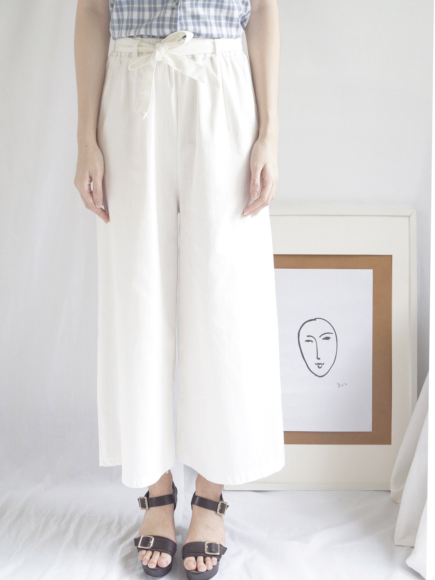 White Ribbon Pants
