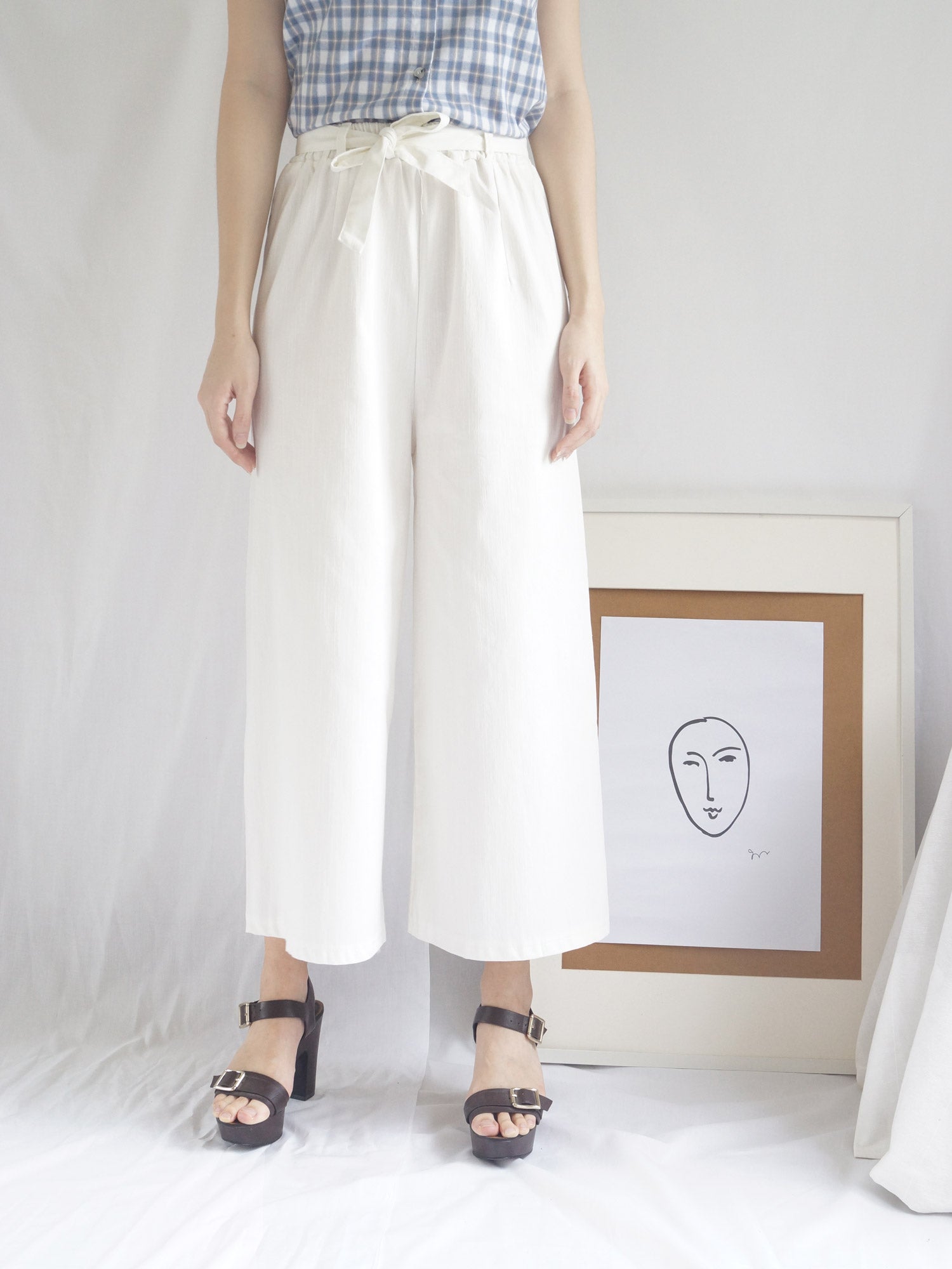 gabi label white ribbon pants 3