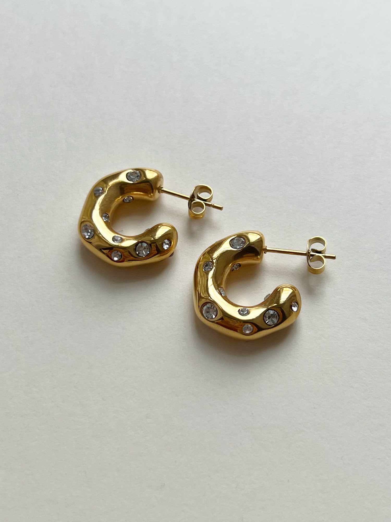 Gemstone-encrusted hoops