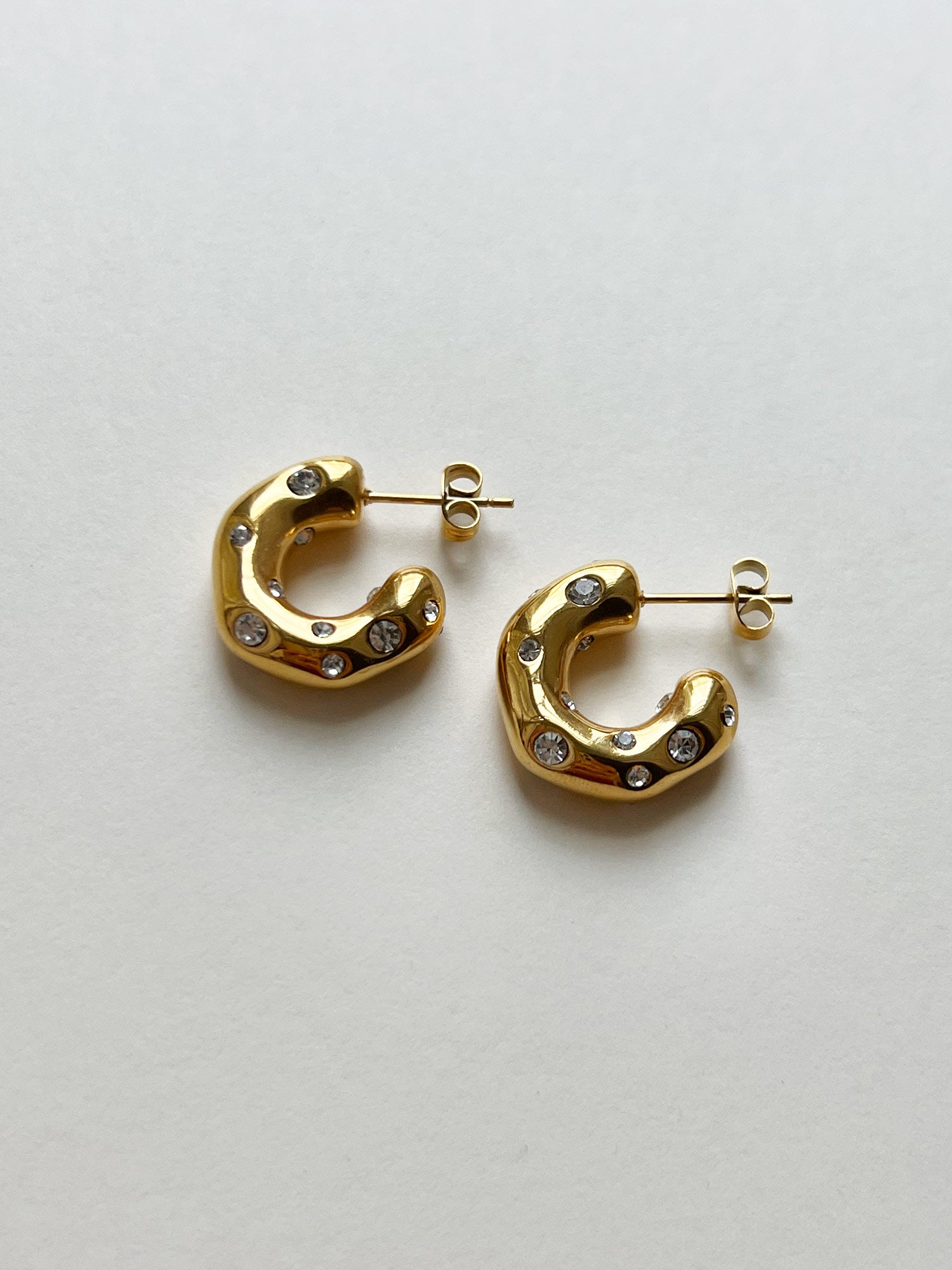 Gemstone-encrusted hoops