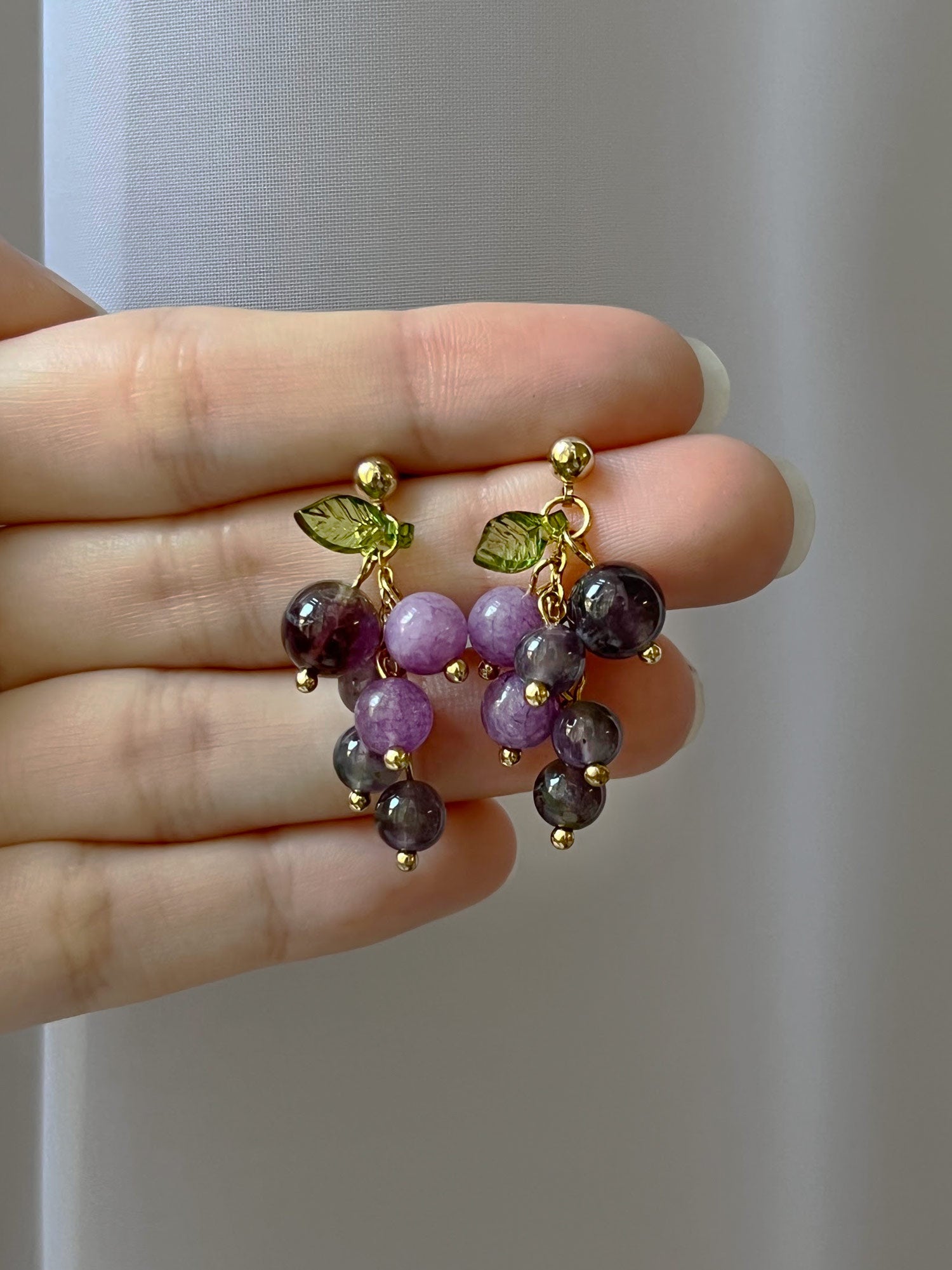 Natural Stones Grape Earrings