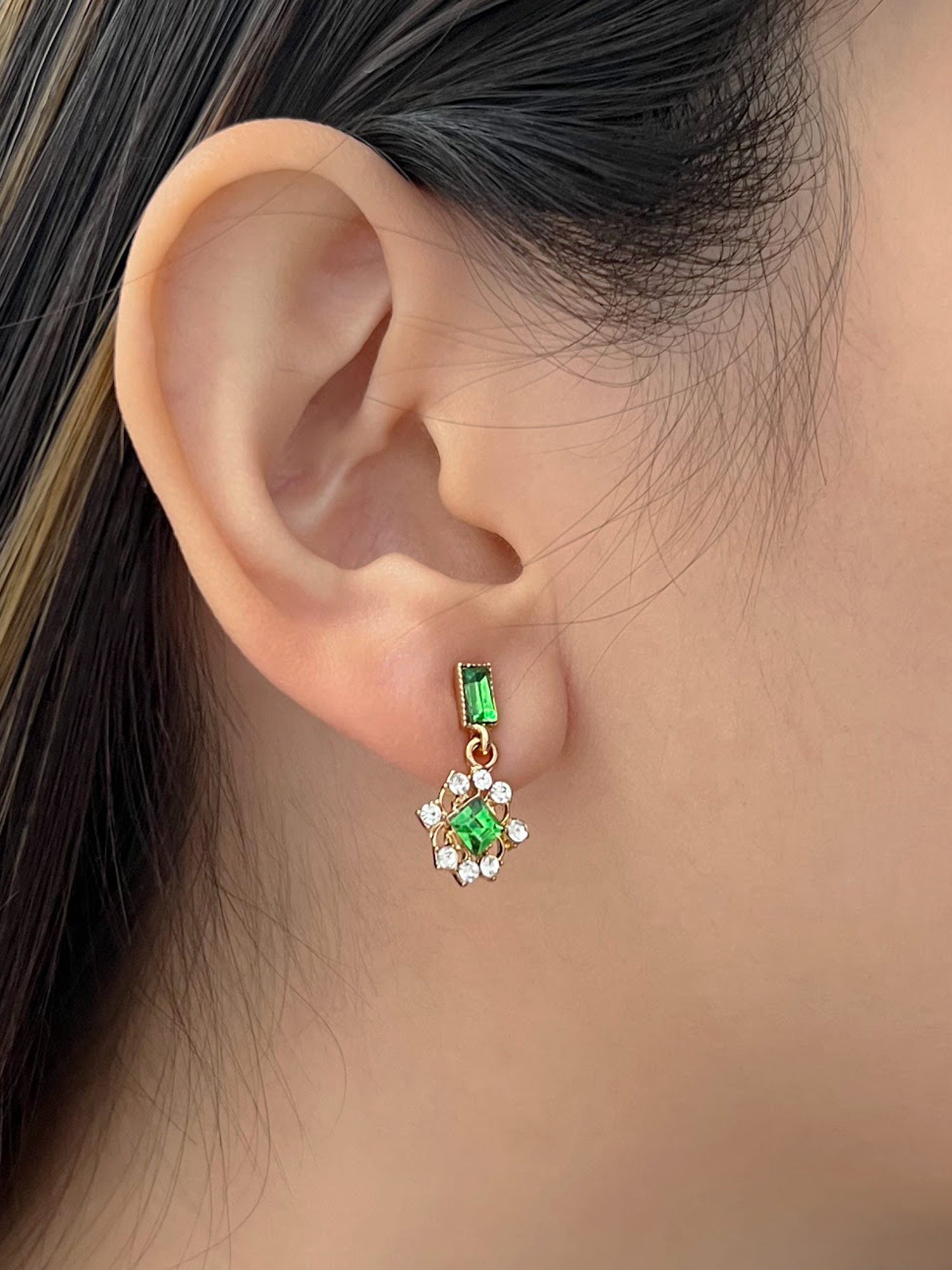 Green Gemstone Earrings