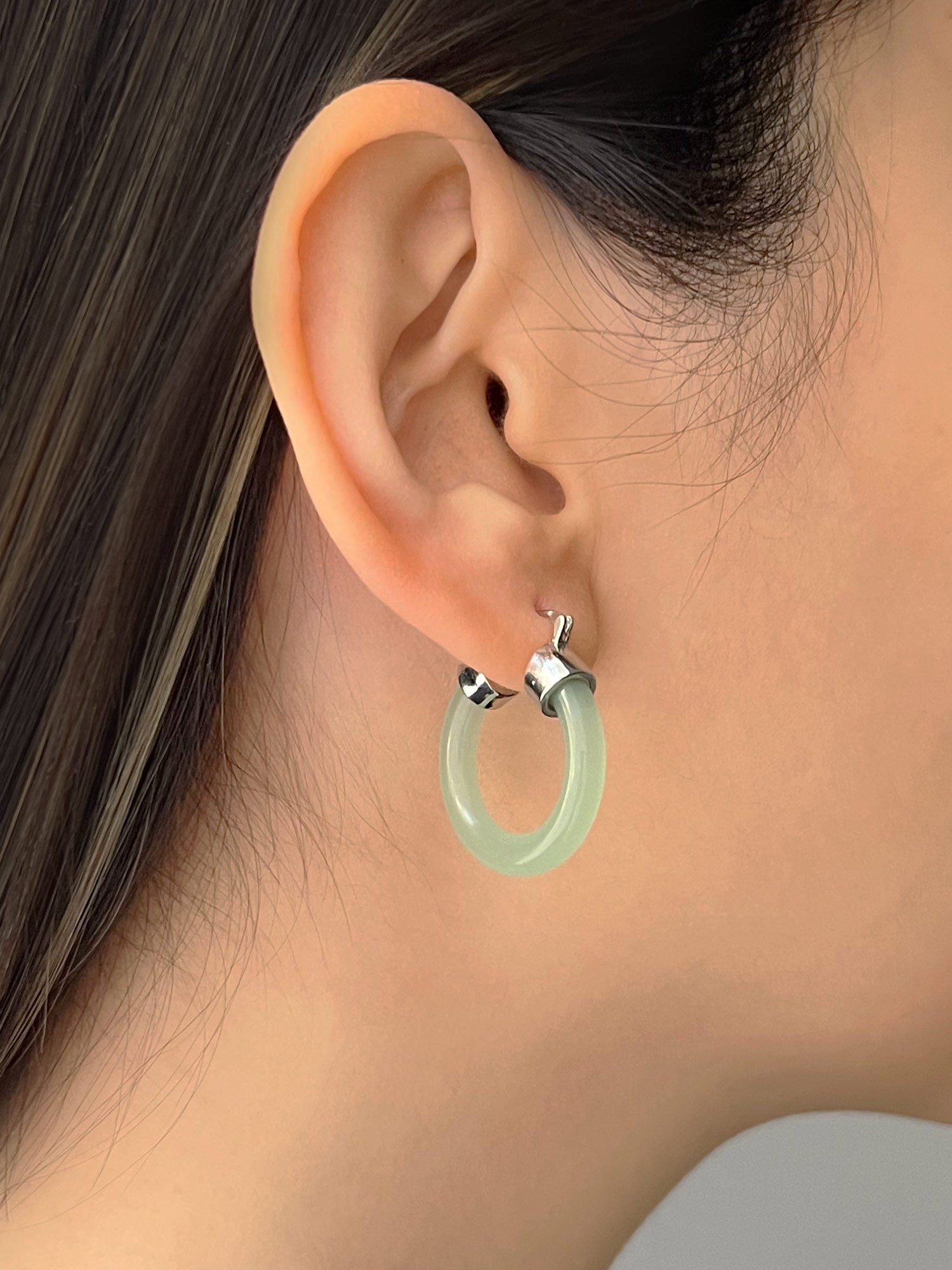 green jade silverhoops