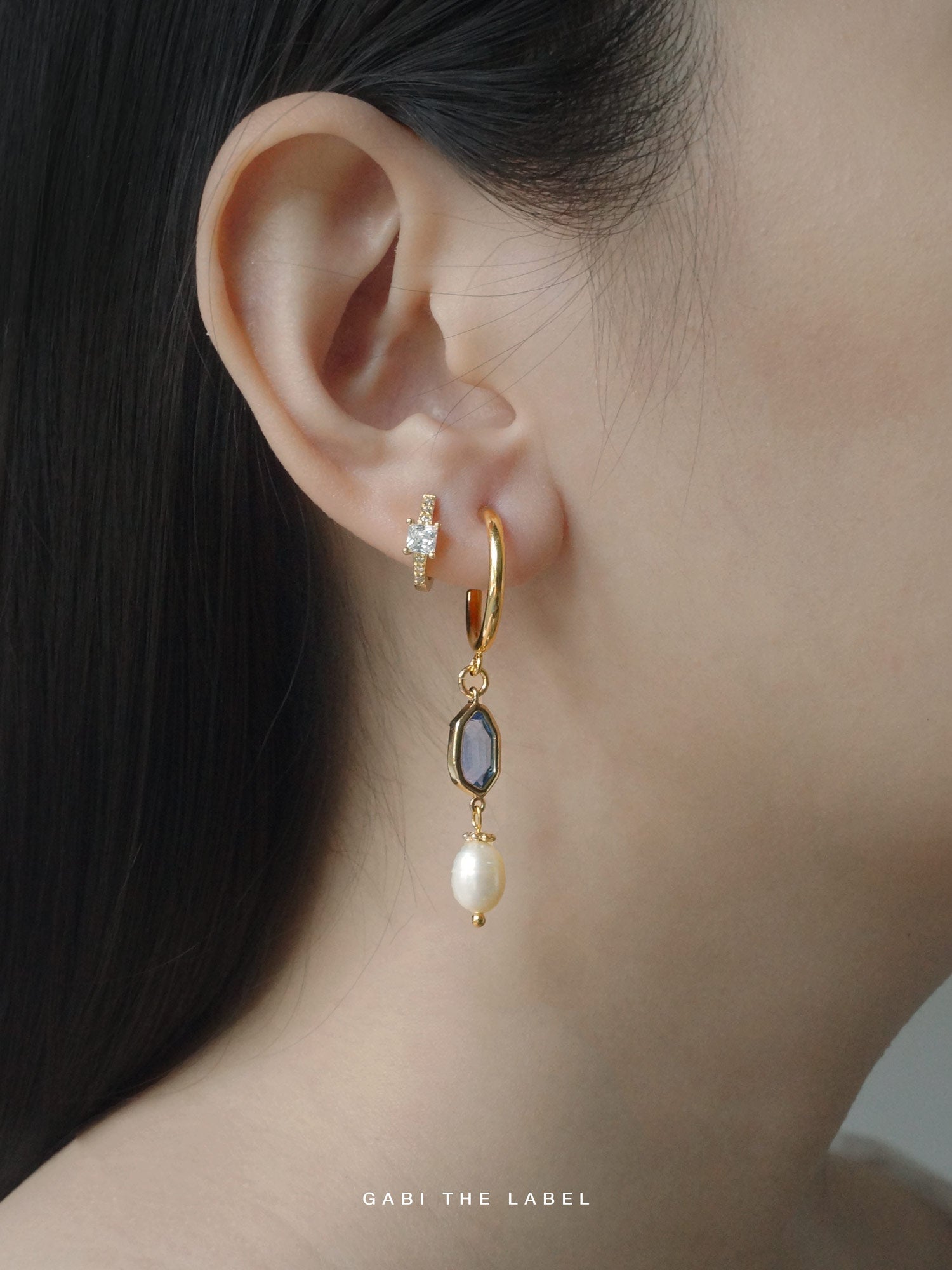 Boucles d'oreilles Hildur - Bleuet *Plaqué or 18 carats