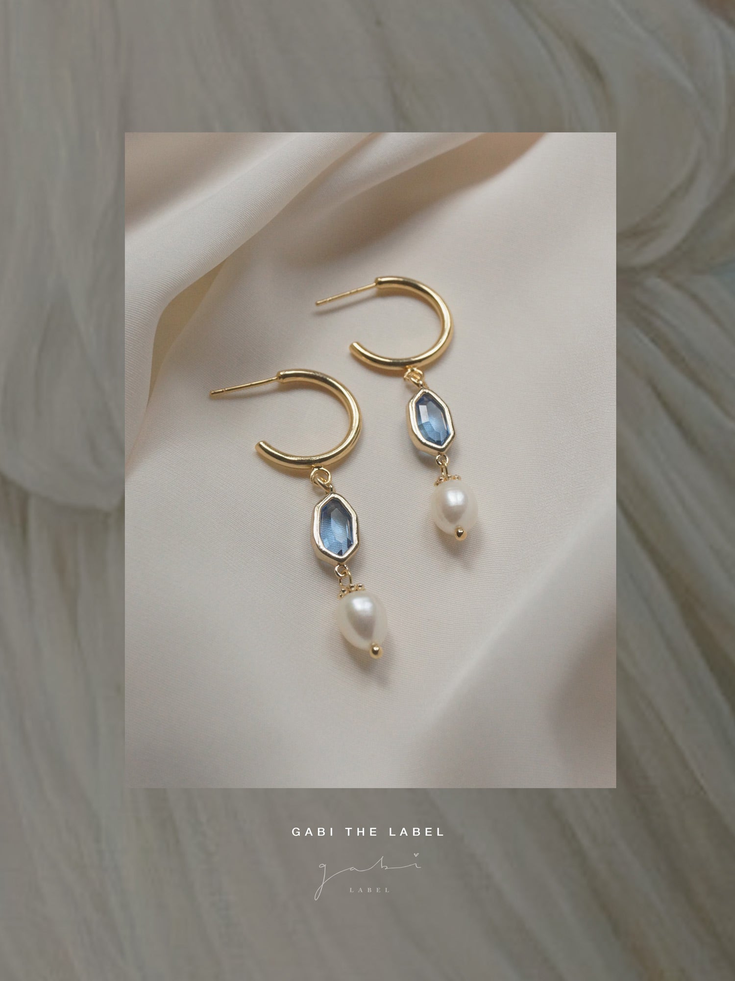 Boucles d'oreilles Hildur - Bleuet *Plaqué or 18 carats