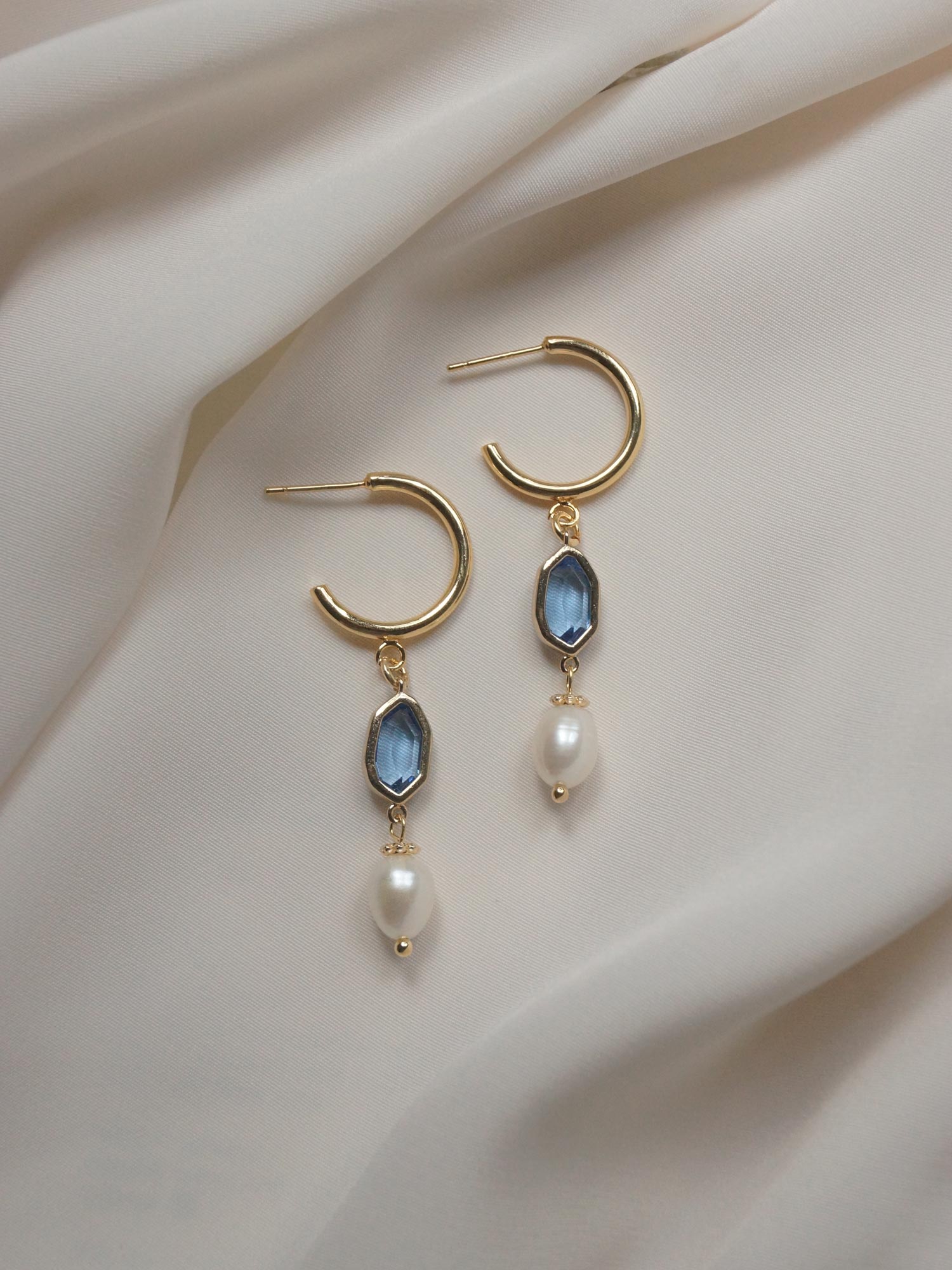 Boucles d'oreilles Hildur - Bleuet *Plaqué or 18 carats
