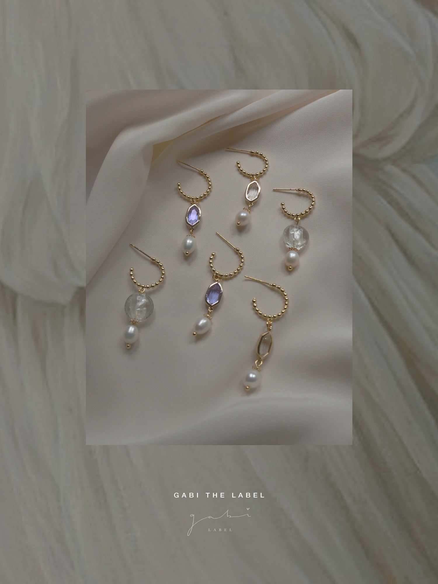 Boucles d'oreilles Ingrid - Transparent *Plaqué or 18 carats