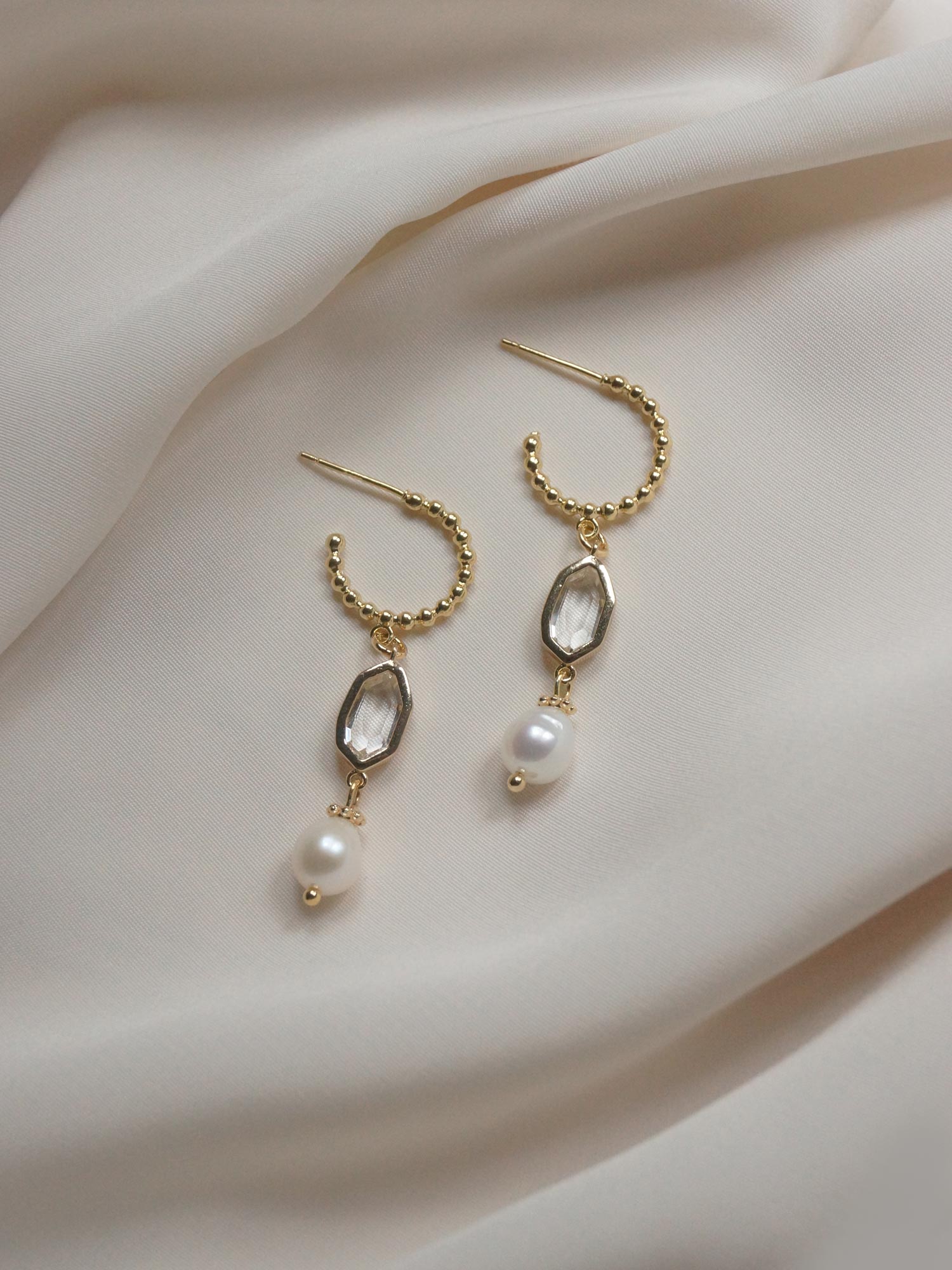 Boucles d'oreilles Ingrid - Transparent *Plaqué or 18 carats