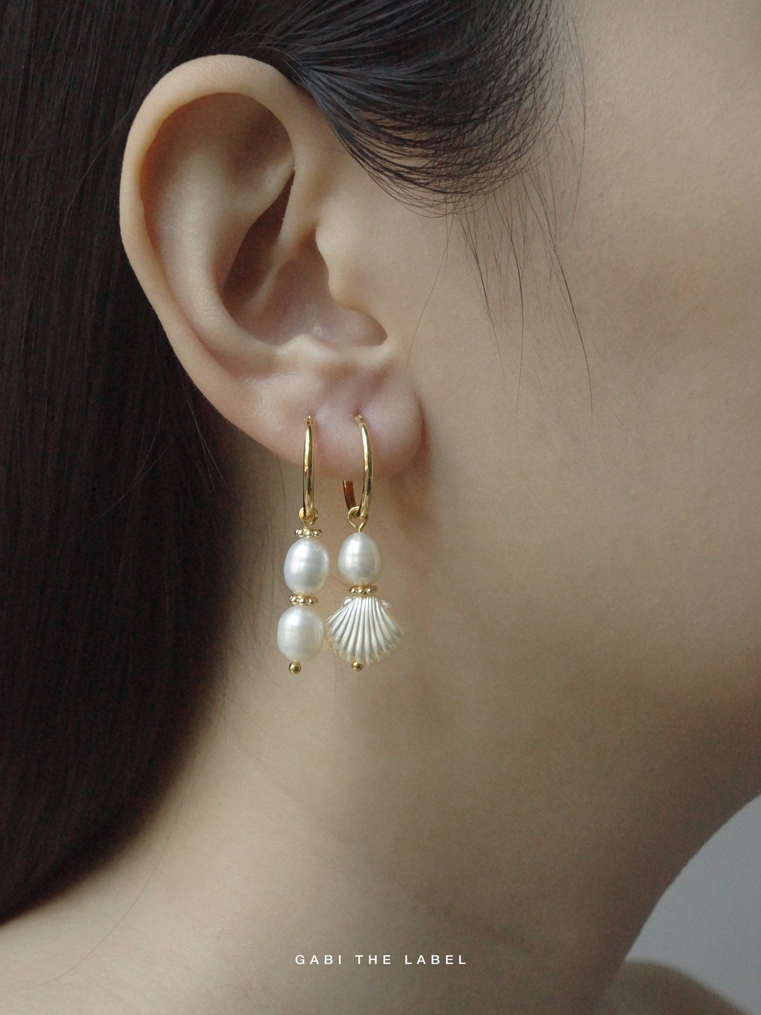 Island Pearl Hoops *18K Gold-plated