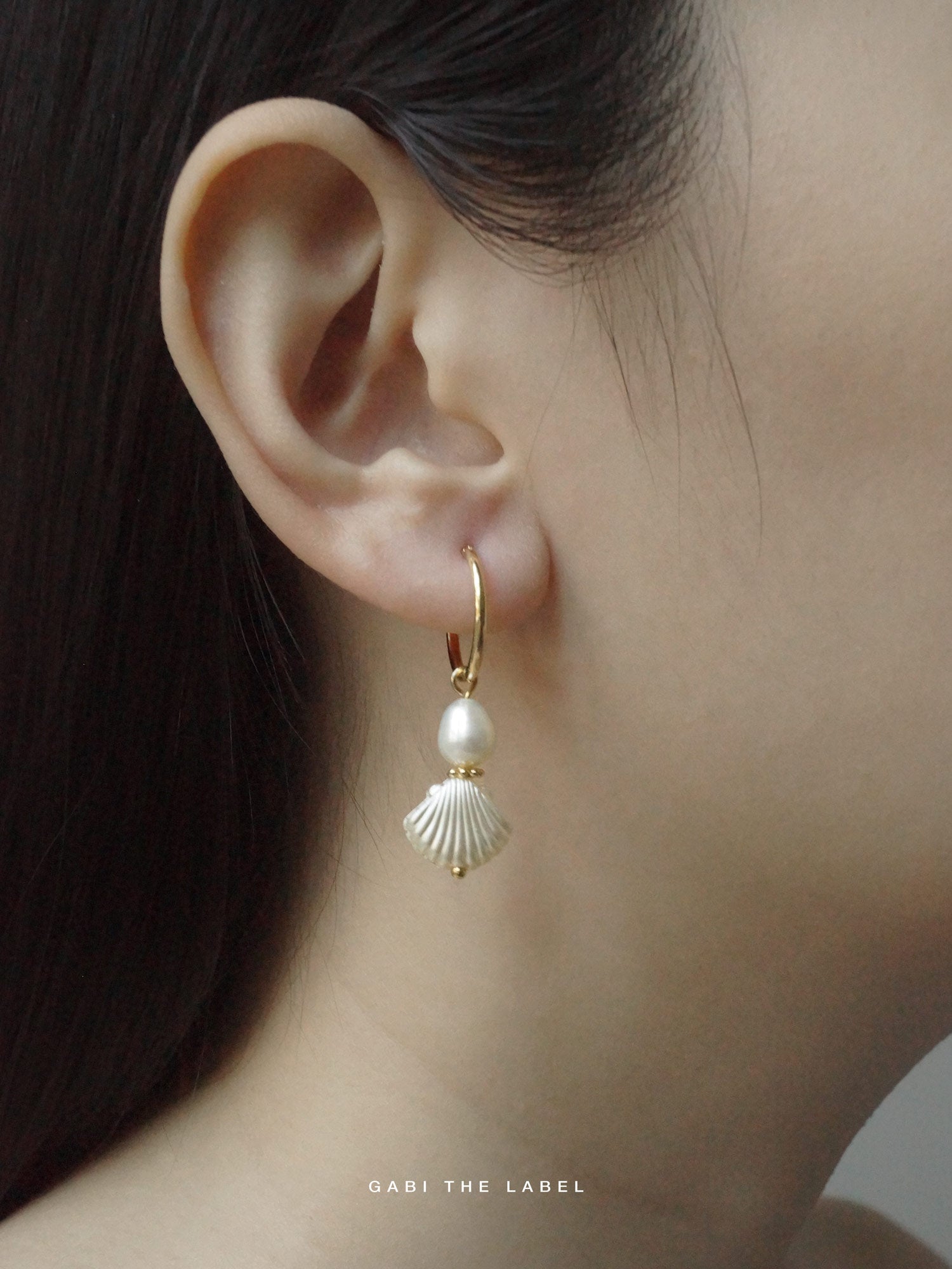 Island Pearl Hoops *18K Gold-plated