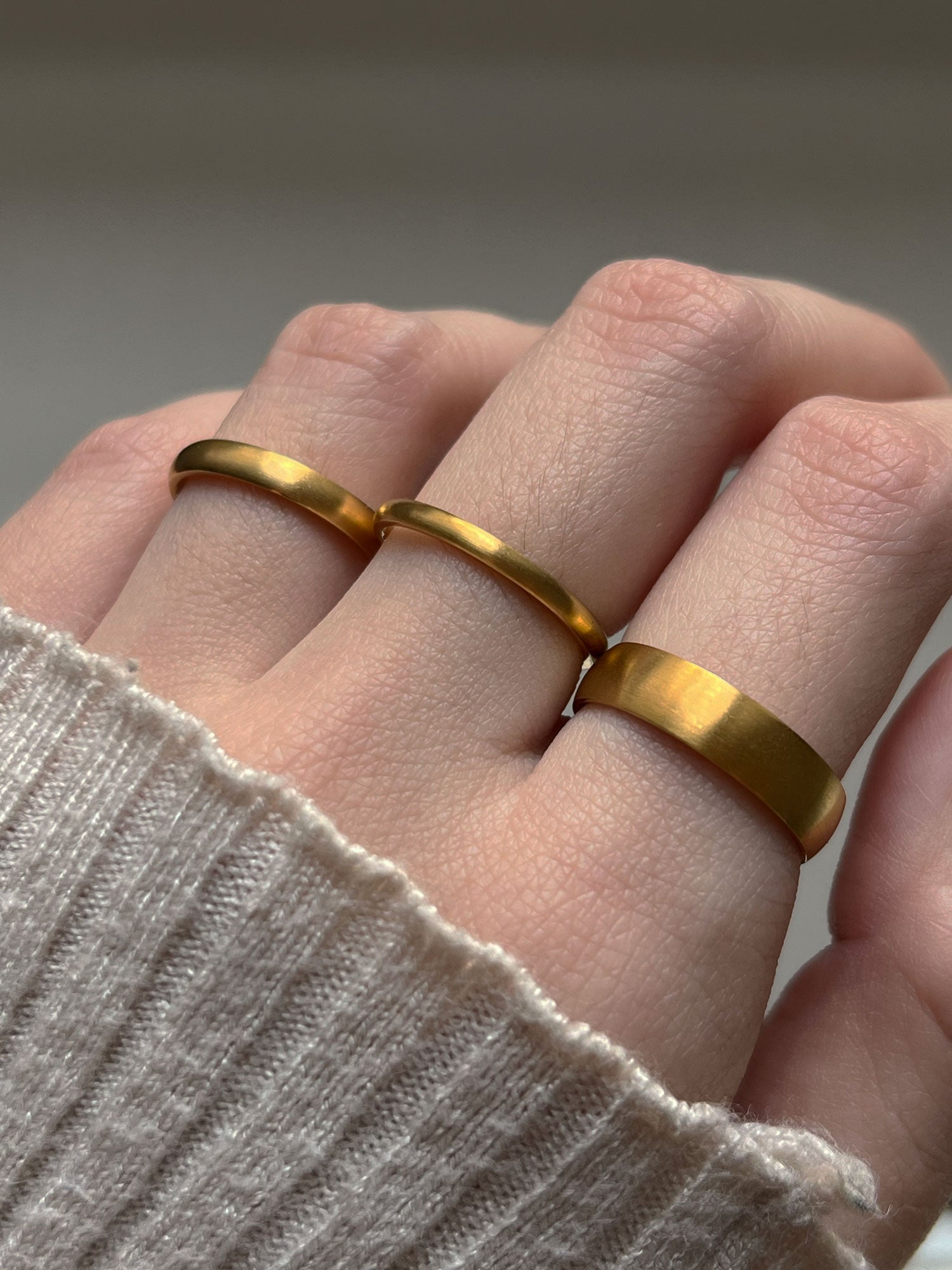 Matte Essential Gold Ring - 3mm