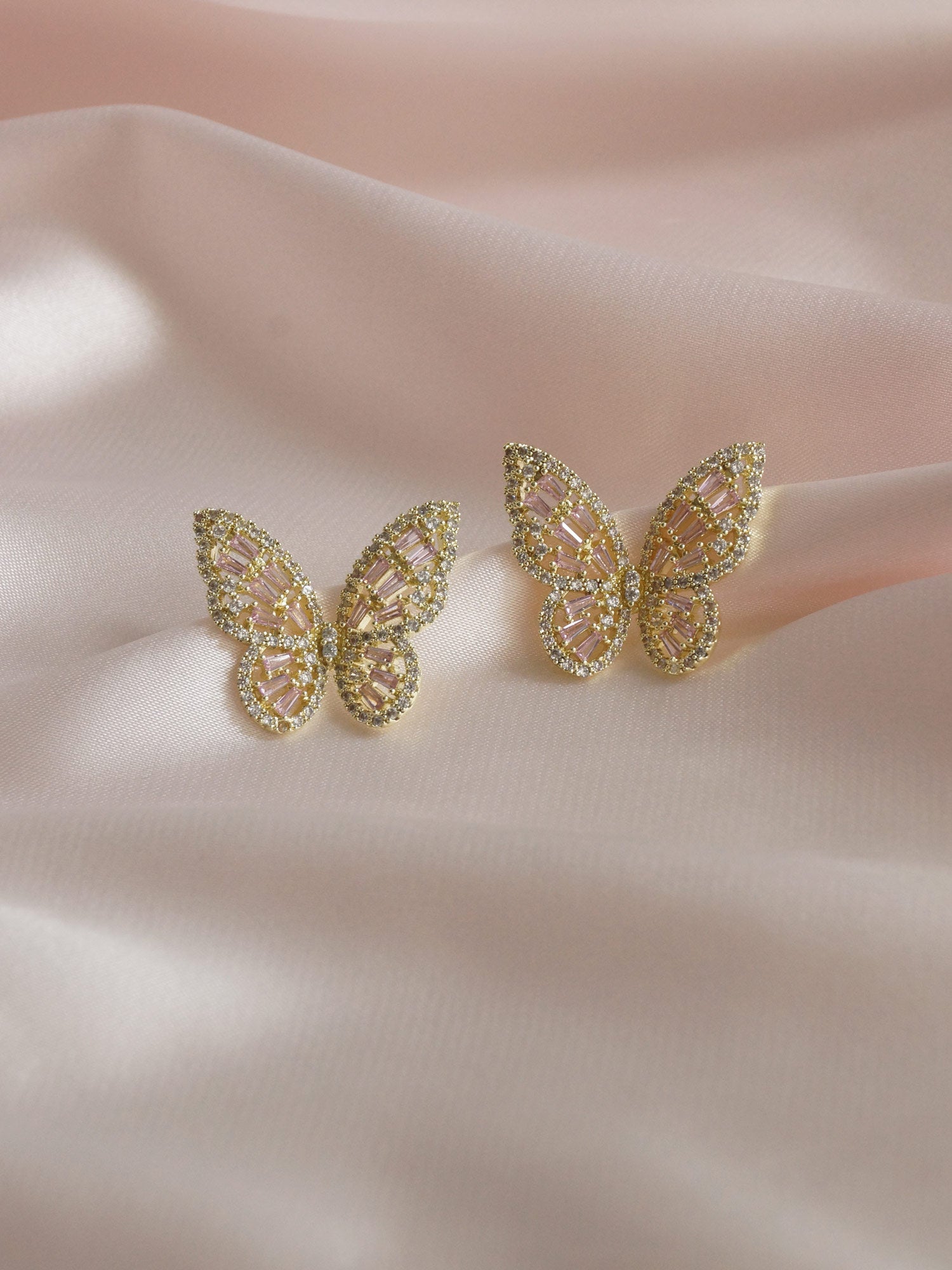 Boucles d'oreilles papillon OAHU - Rose *Boucles d'oreilles S925 plaquées or