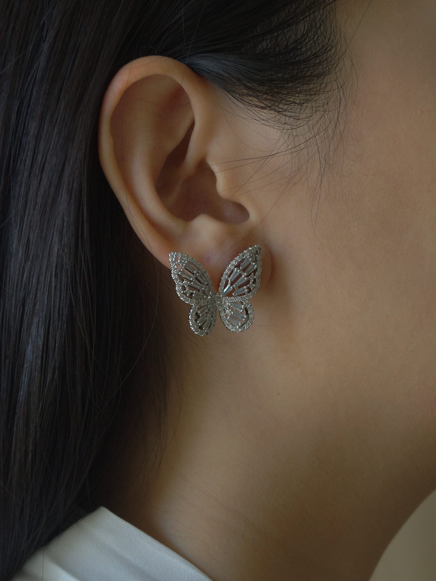 Boucles d'oreilles papillon OAHU - Argent *Boucles d'oreilles S925 plaquées platine