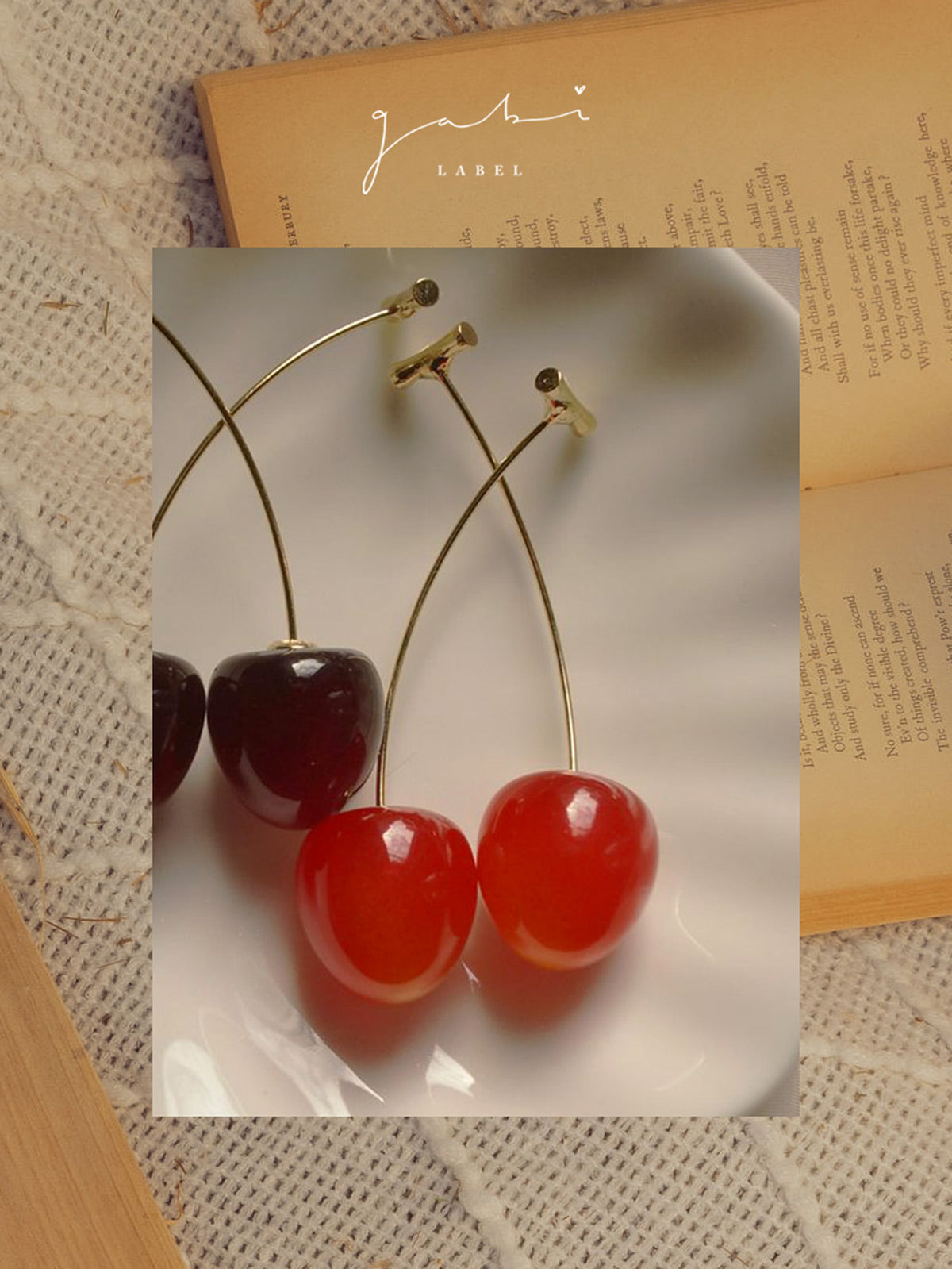 Petit Cher (Cherry) Earrings *Gold-plated stems