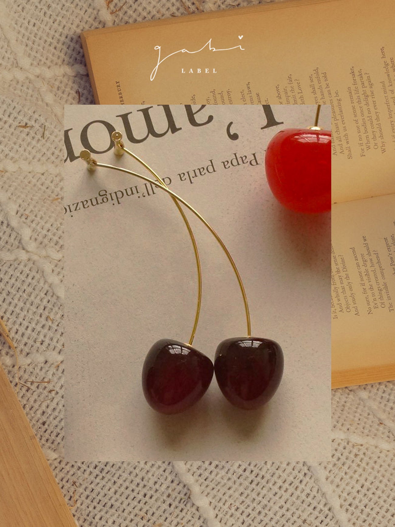 Petit Cherié (Cherry) Earrings *Gold-plated stems