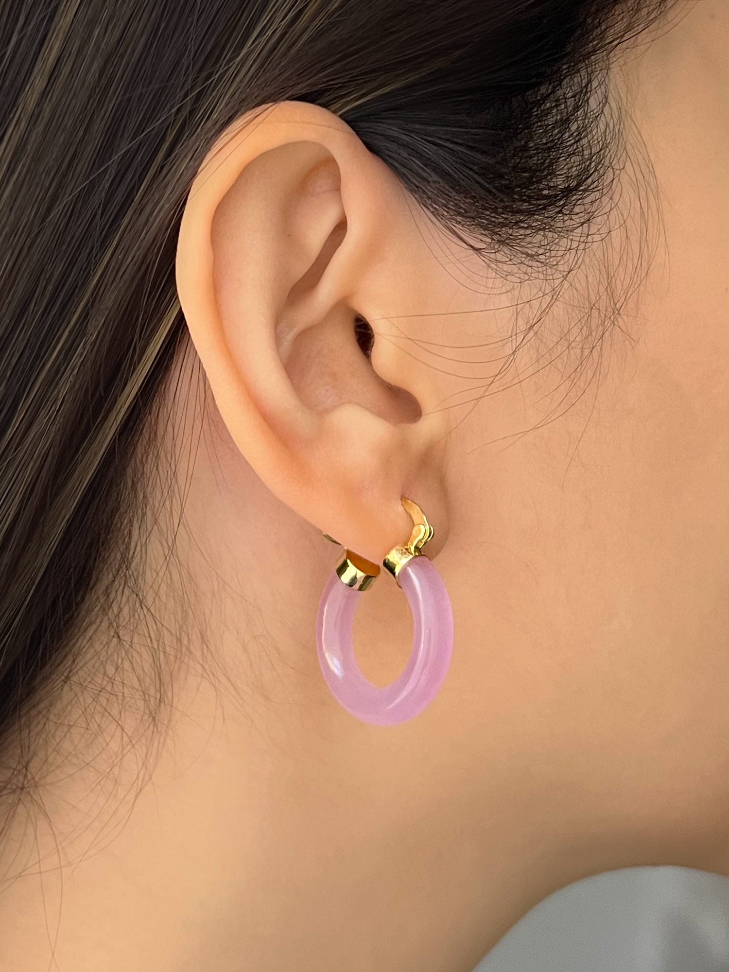 purple jade hoops model