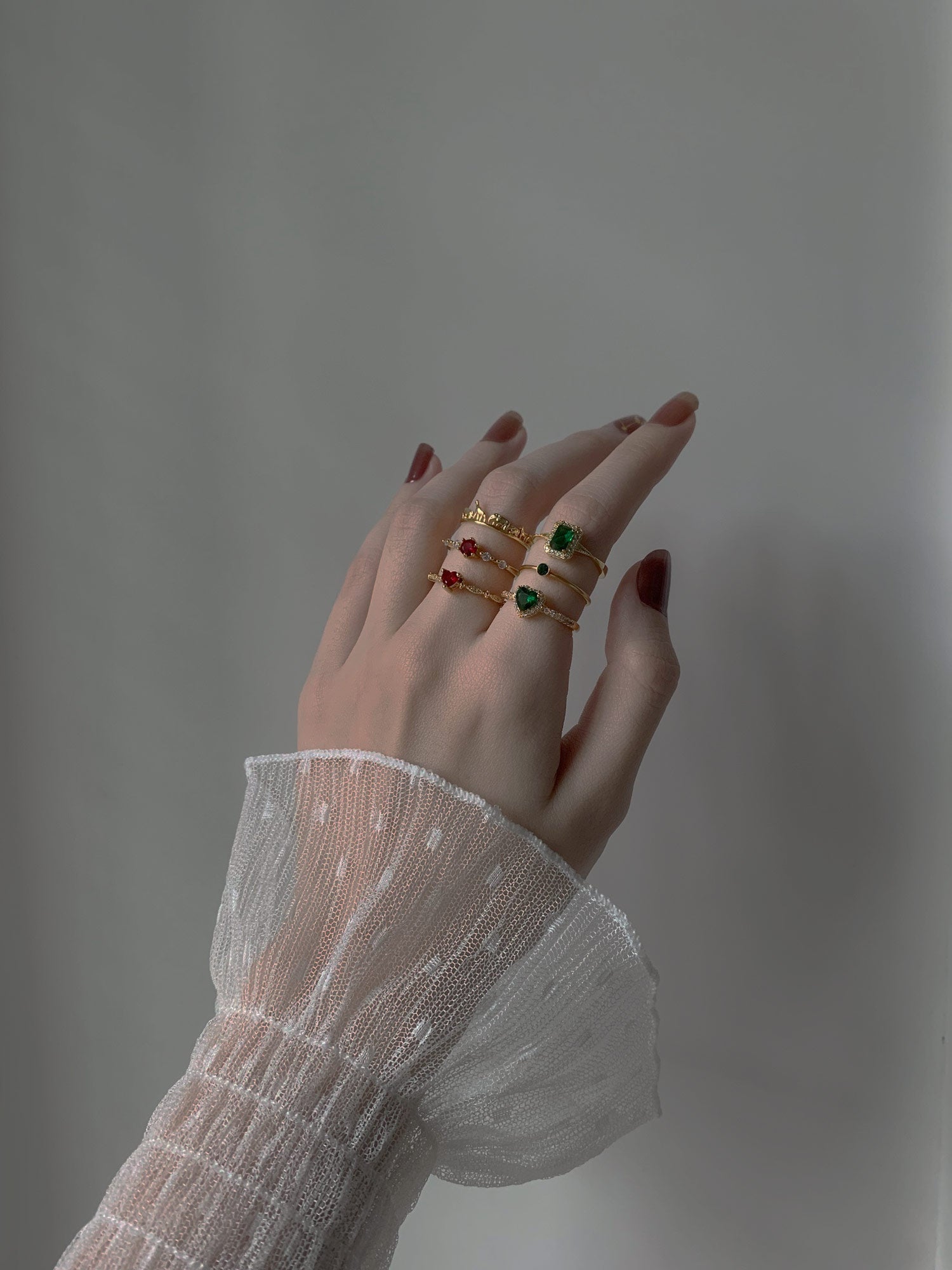 Emerald Heart Gemstone Ring