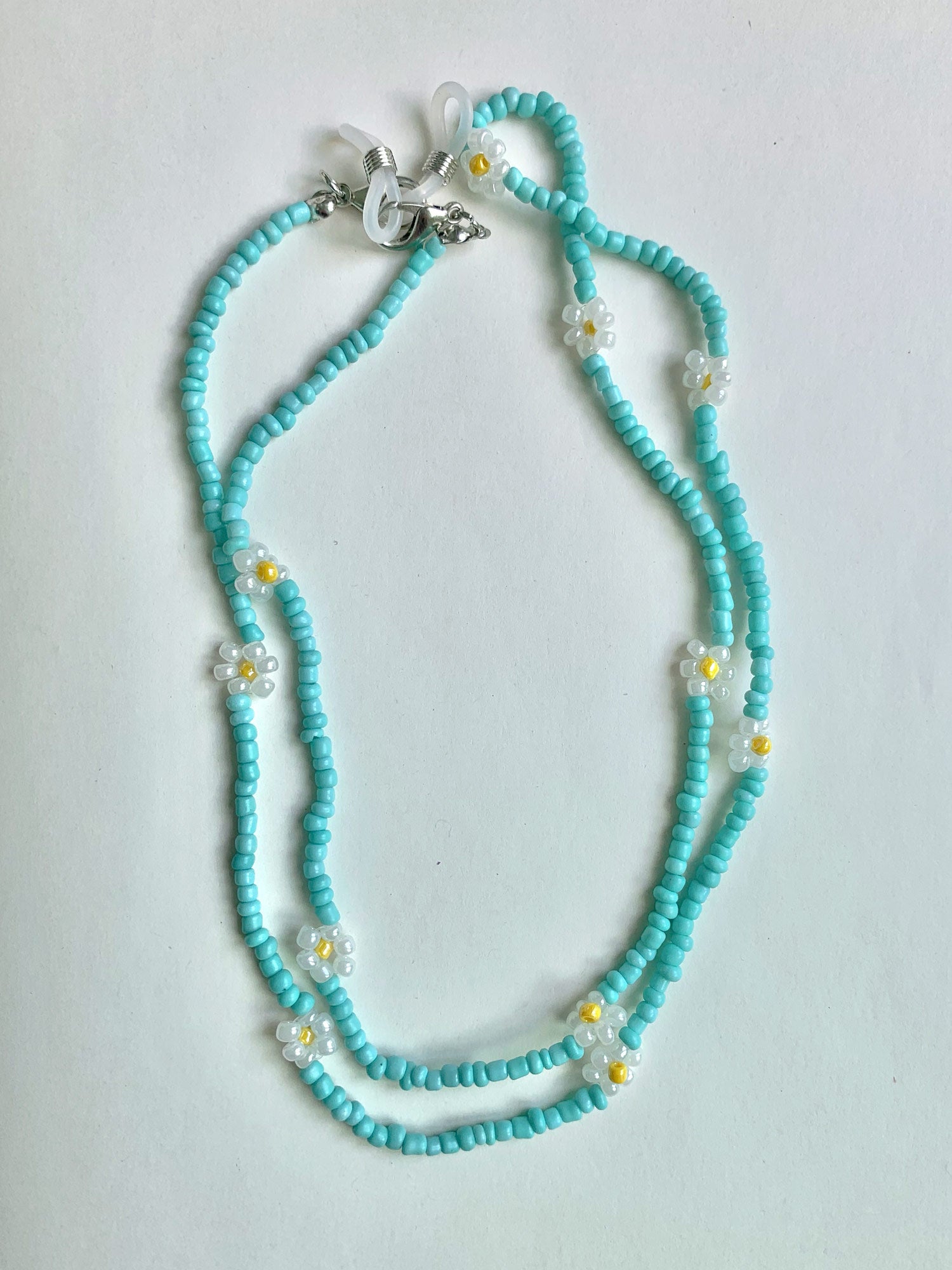 Chaîne de masque perlée - Turquoise