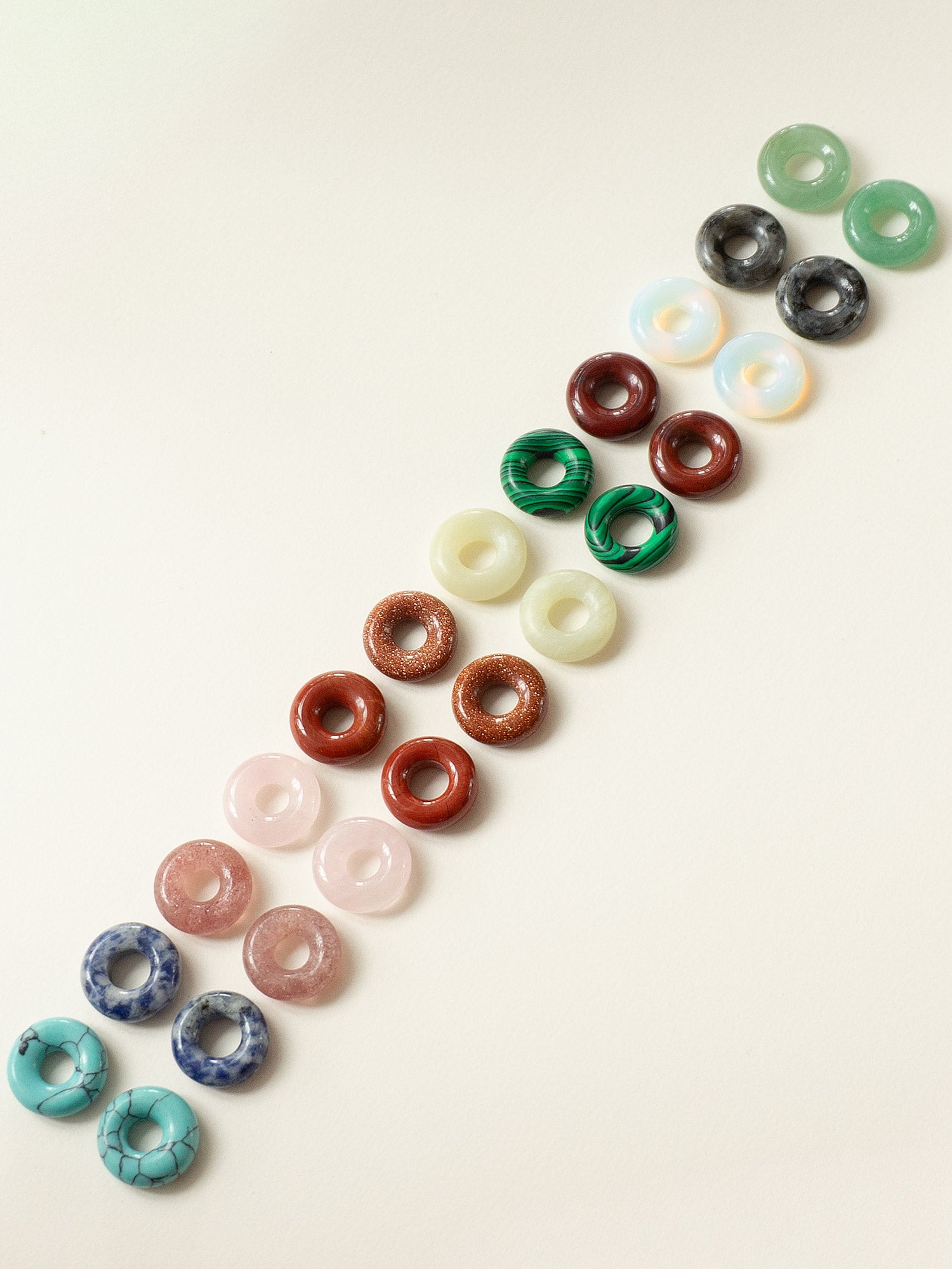 Mini Donut Hoops, Silver - Blue Stone