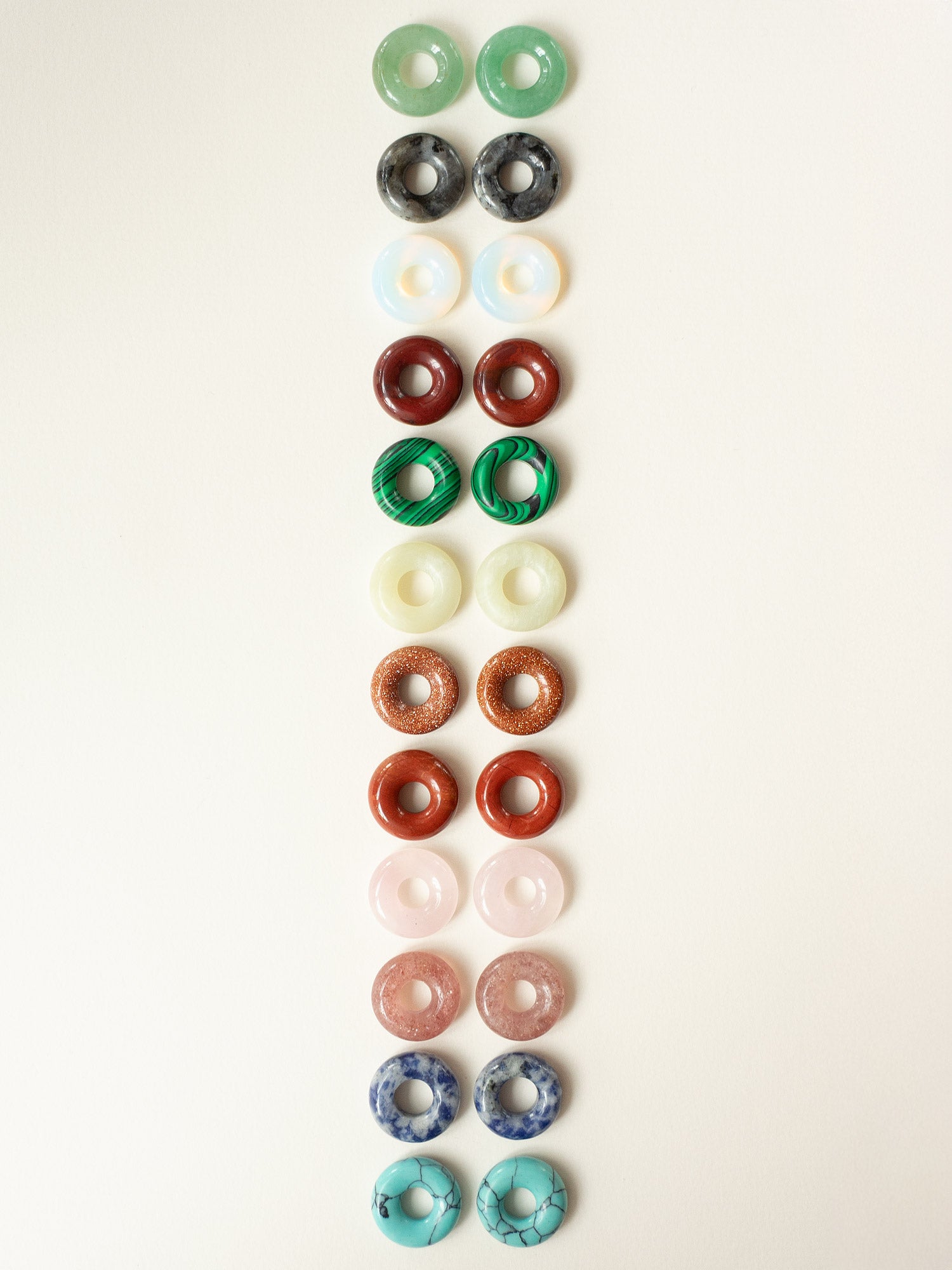 Mini Donut Hoops, Silver - Blue Stone