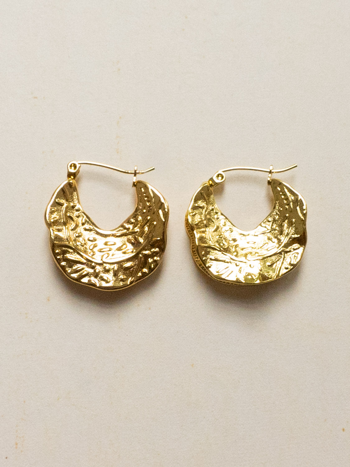 Ancient Warrior Hoops   Stainless Steel  Gold
