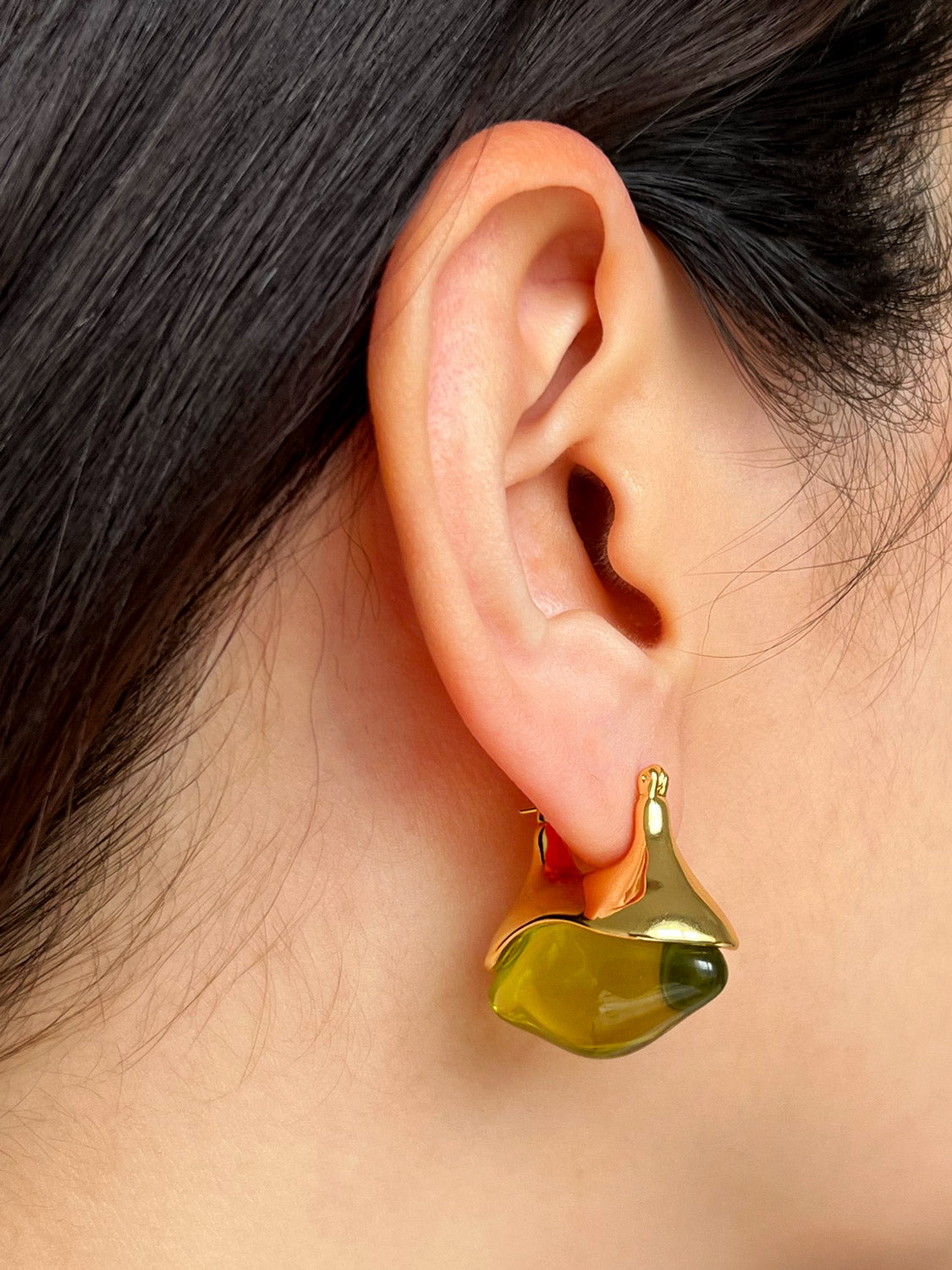 Antique Heirloom Earrings - Green