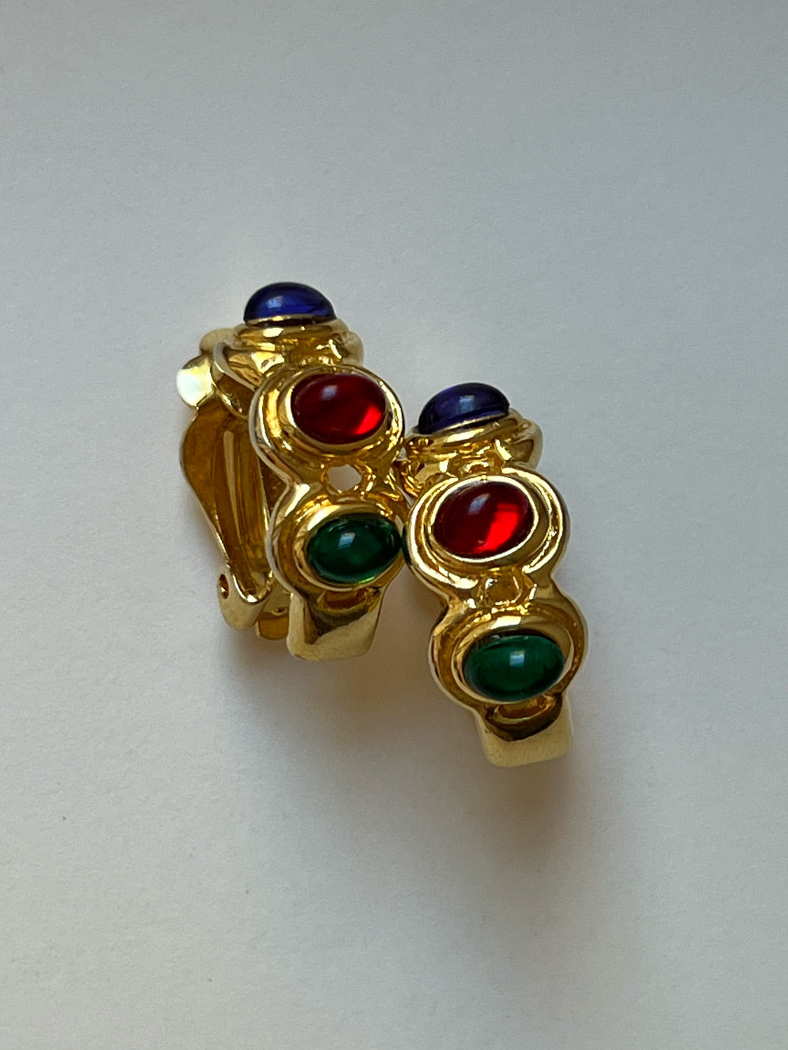 Baroque Infinity Stones Hoop Clip-Ons (Vintage)